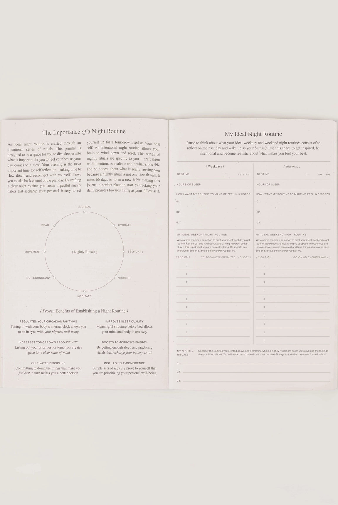 Night Routine Journal-Stationery-Vixen Collection, Day Spa and Women's Boutique Located in Seattle, Washington