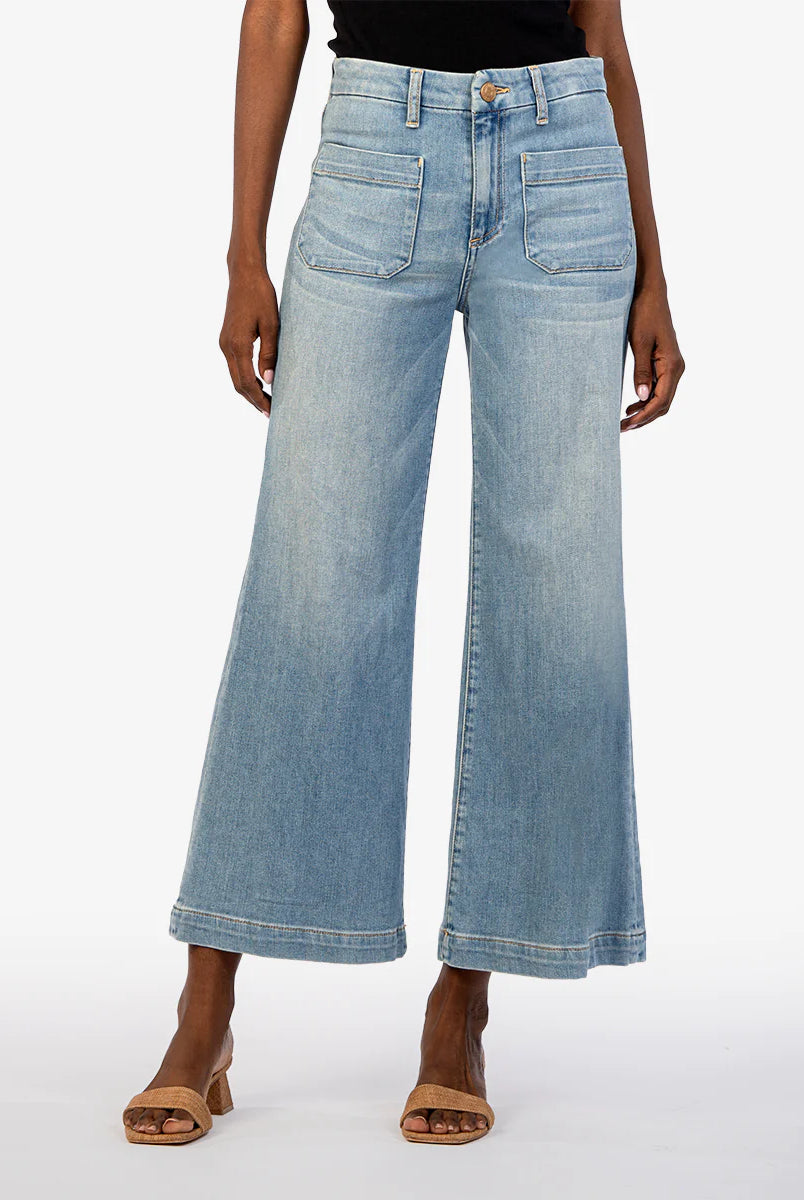 Kut from the Kloth Meg Patch Pocket Wide Leg Jeans-Denim-Vixen Collection, Day Spa and Women's Boutique Located in Seattle, Washington
