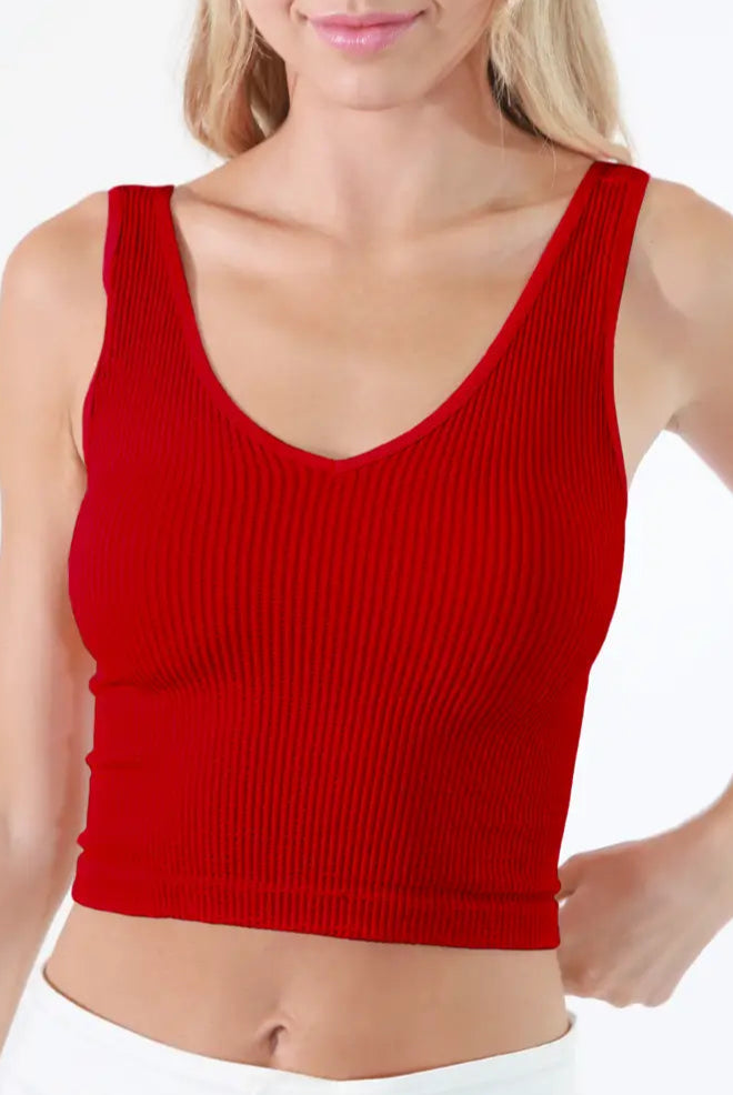 Z OLD Reversible Ribbed Crop Top-Tank Tops-Vixen Collection, Day Spa and Women's Boutique Located in Seattle, Washington