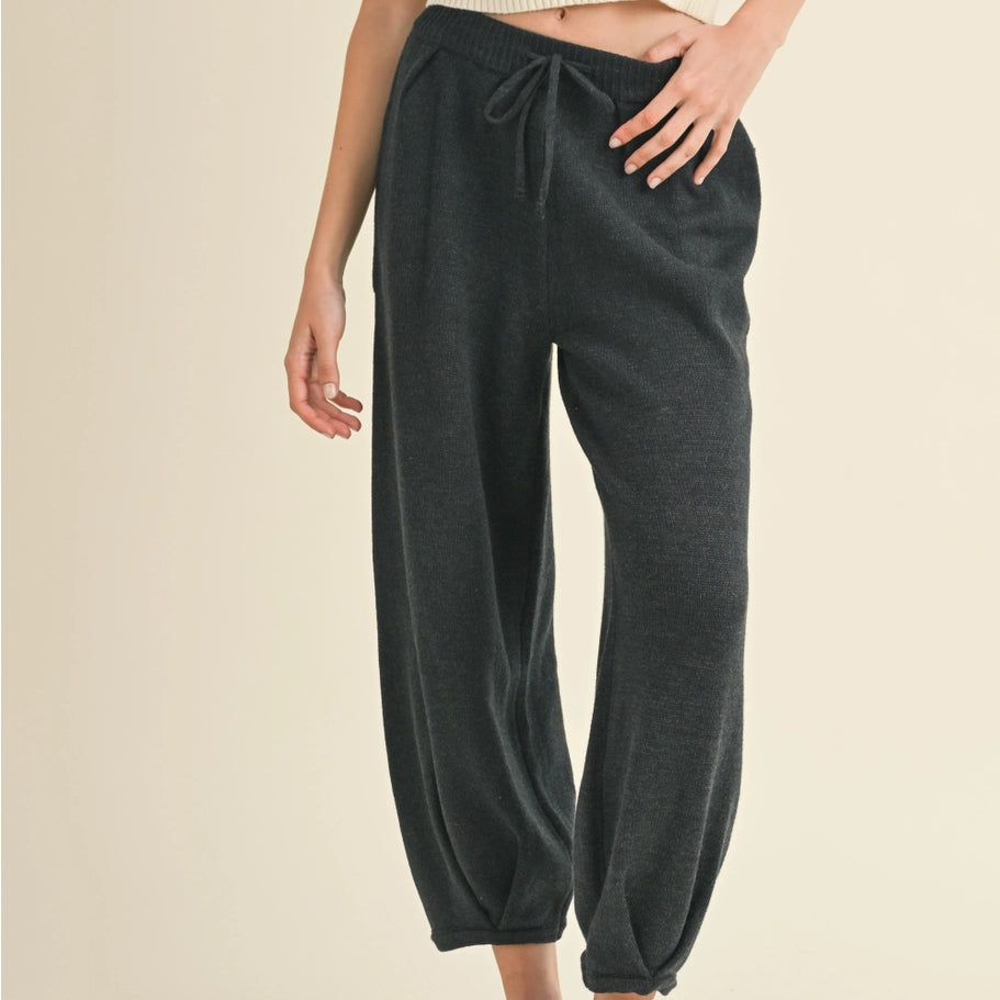 Drawstring Knit Lounge Pants-Pants-Vixen Collection, Day Spa and Women's Boutique Located in Seattle, Washington