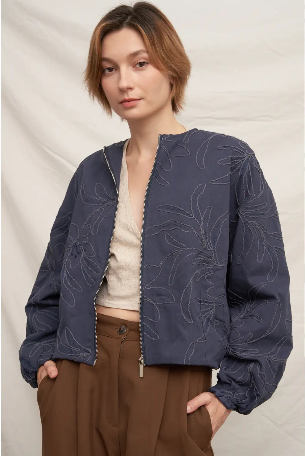 Spring Mornings Bomber Jacket-Jackets-Vixen Collection, Day Spa and Women's Boutique Located in Seattle, Washington