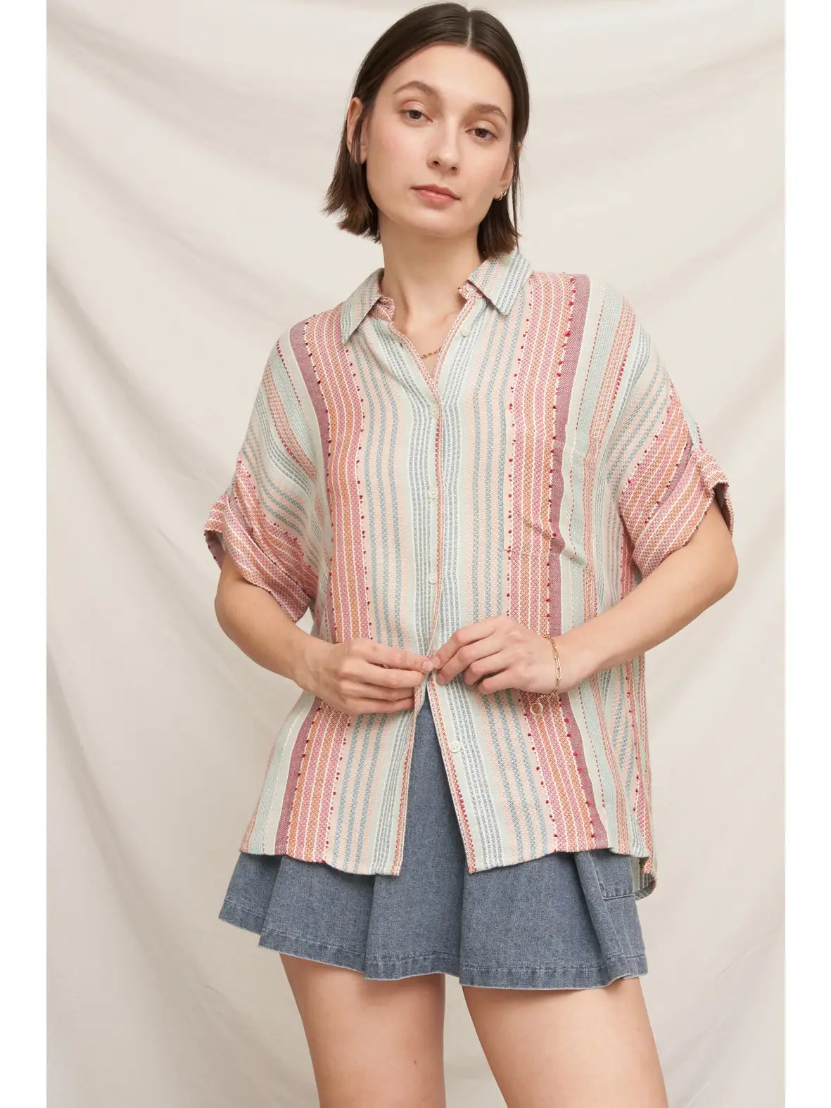 Coral Reef Button Up-Tops-Vixen Collection, Day Spa and Women's Boutique Located in Seattle, Washington
