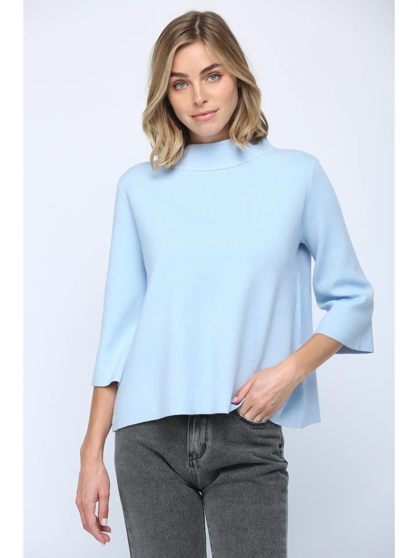 Powder Bell Sleeve Top-Tops-Vixen Collection, Day Spa and Women's Boutique Located in Seattle, Washington