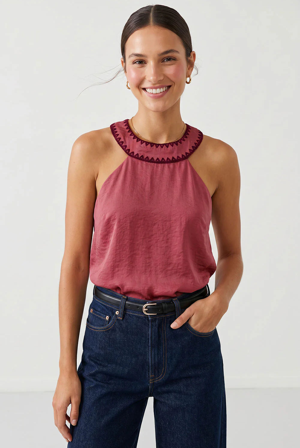 Sarah Stitch Tank-Tank Tops-Vixen Collection, Day Spa and Women's Boutique Located in Seattle, Washington