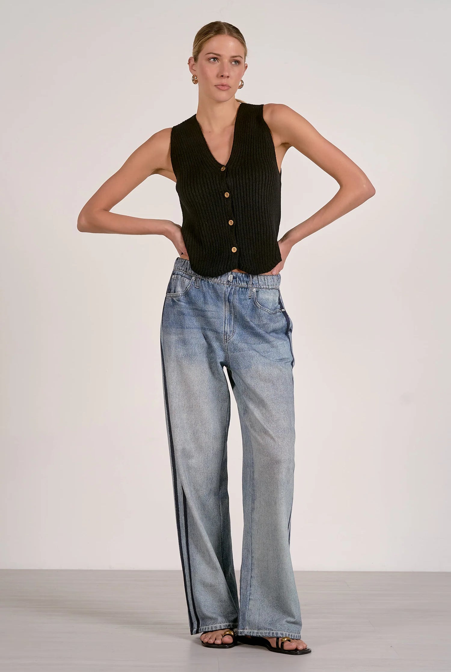 Jetset Denim Track Pants-Denim-Vixen Collection, Day Spa and Women's Boutique Located in Seattle, Washington