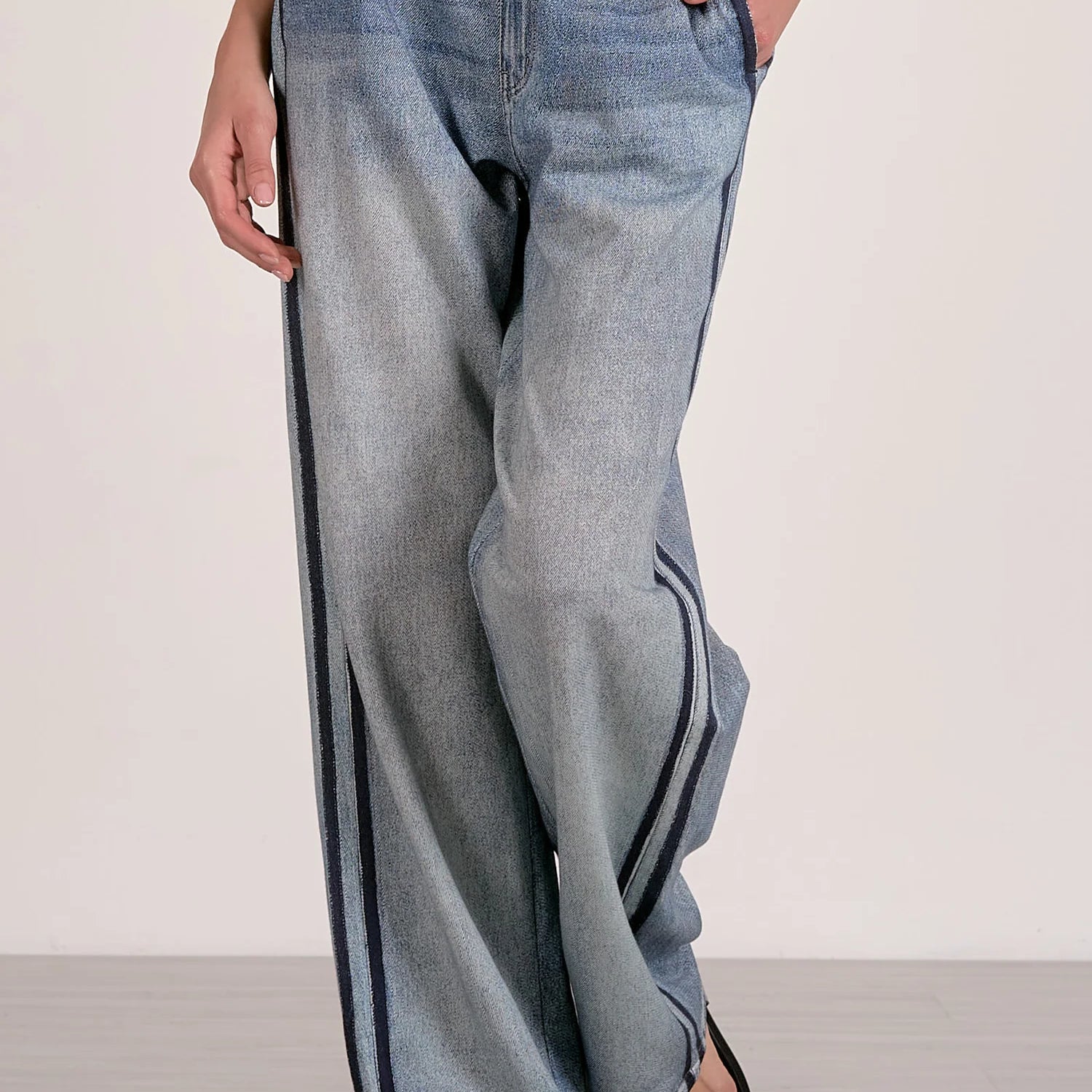 Jetset Denim Track Pants-Denim-Vixen Collection, Day Spa and Women's Boutique Located in Seattle, Washington