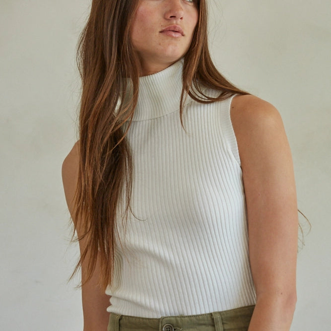 Classic Girl Turtleneck Tank-Tank Tops-Vixen Collection, Day Spa and Women's Boutique Located in Seattle, Washington