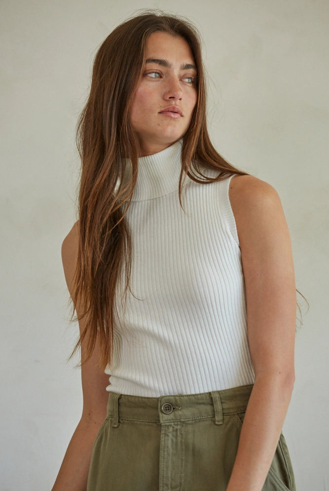 Classic Girl Turtleneck Tank-Tank Tops-Vixen Collection, Day Spa and Women's Boutique Located in Seattle, Washington