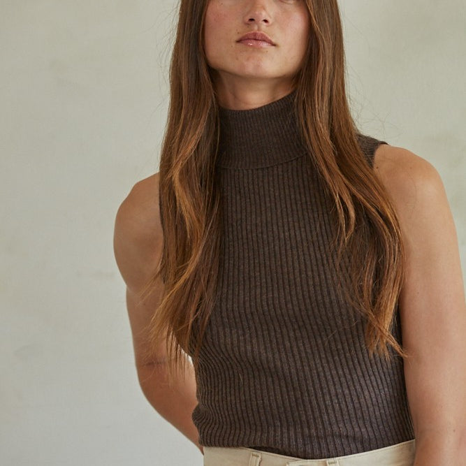 Classic Girl Turtleneck Tank-Tank Tops-Vixen Collection, Day Spa and Women's Boutique Located in Seattle, Washington