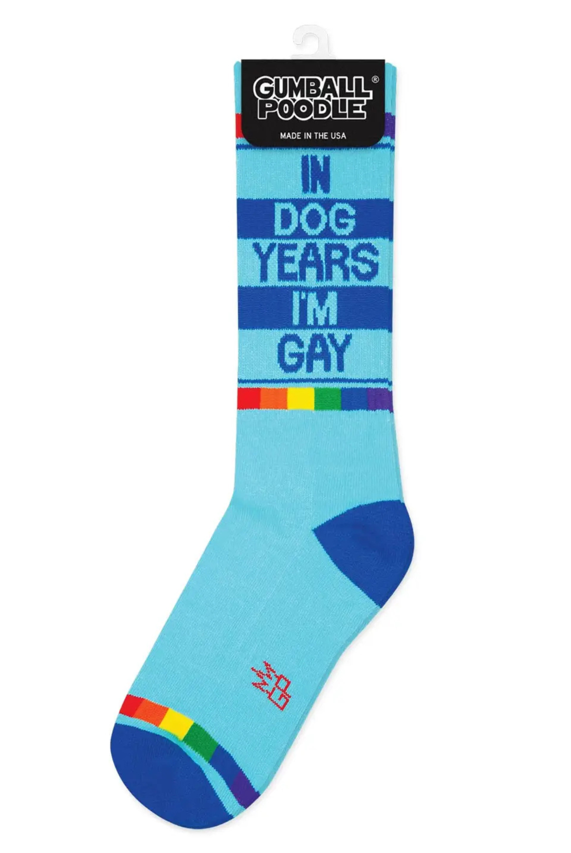 In Dog Years I’m Gay Gym Crew Socks-Socks-Vixen Collection, Day Spa and Women's Boutique Located in Seattle, Washington