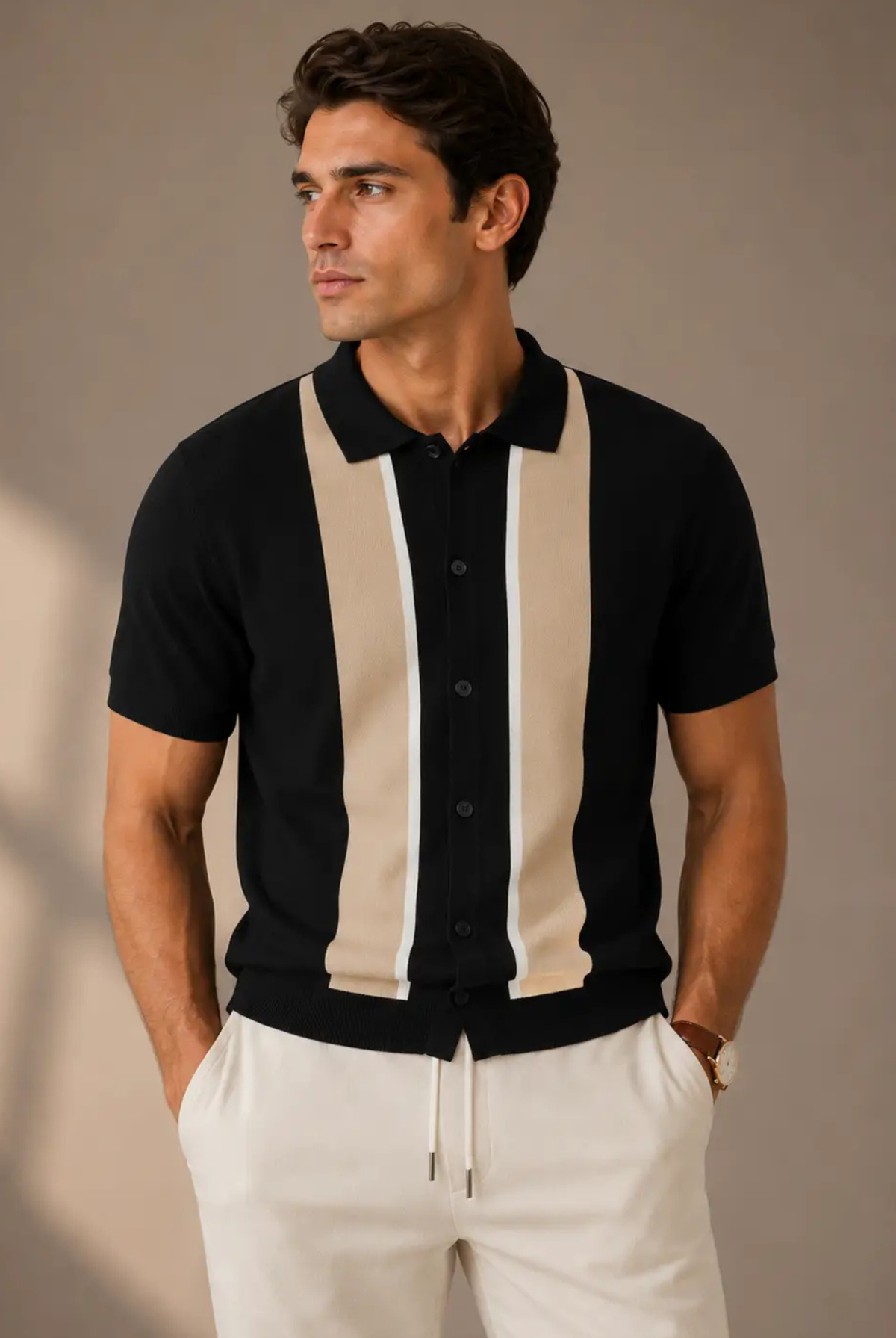 James Striped Polo-Men's Tops-Vixen Collection, Day Spa and Women's Boutique Located in Seattle, Washington