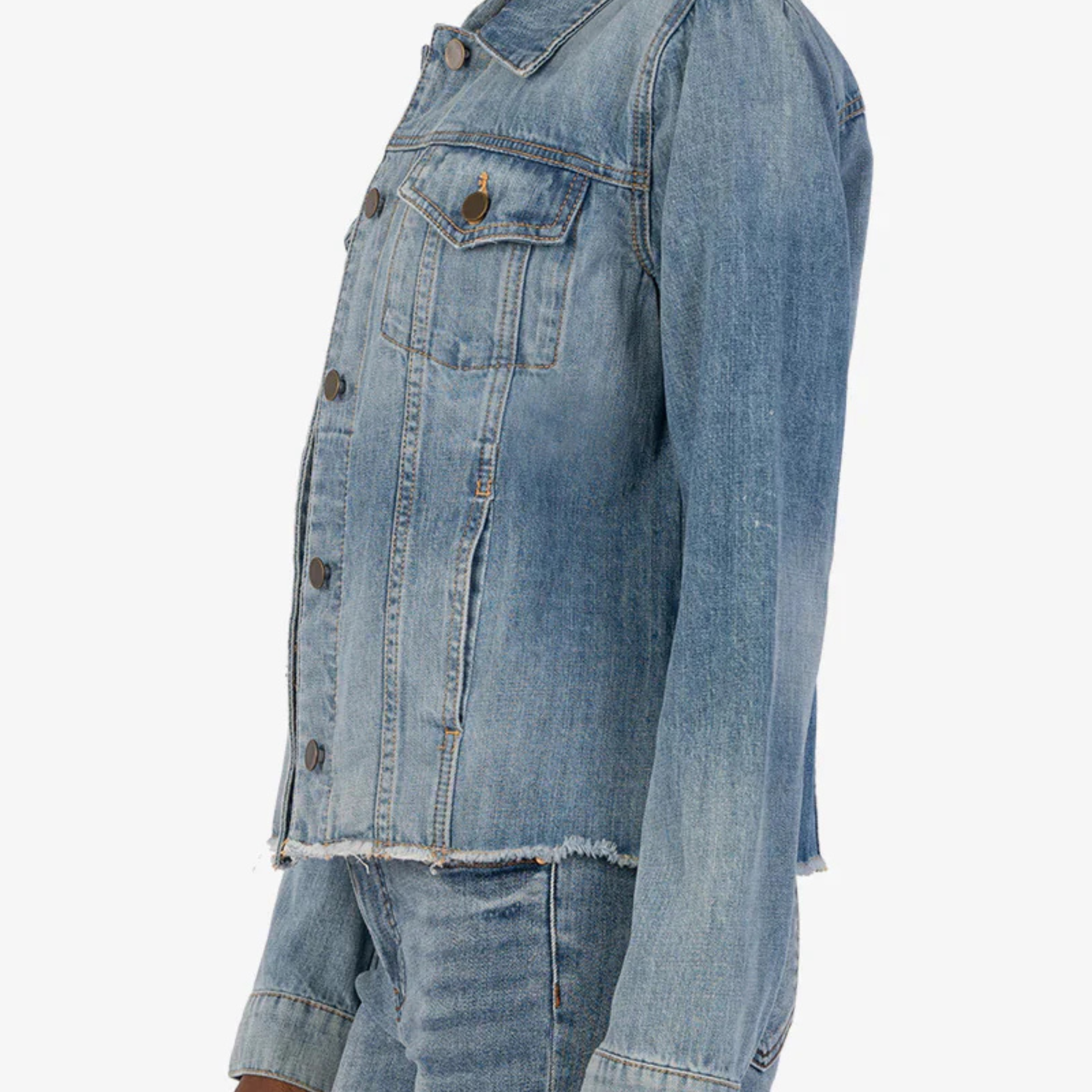 Julia Cropped Denim Jacket-Jackets-Vixen Collection, Day Spa and Women's Boutique Located in Seattle, Washington