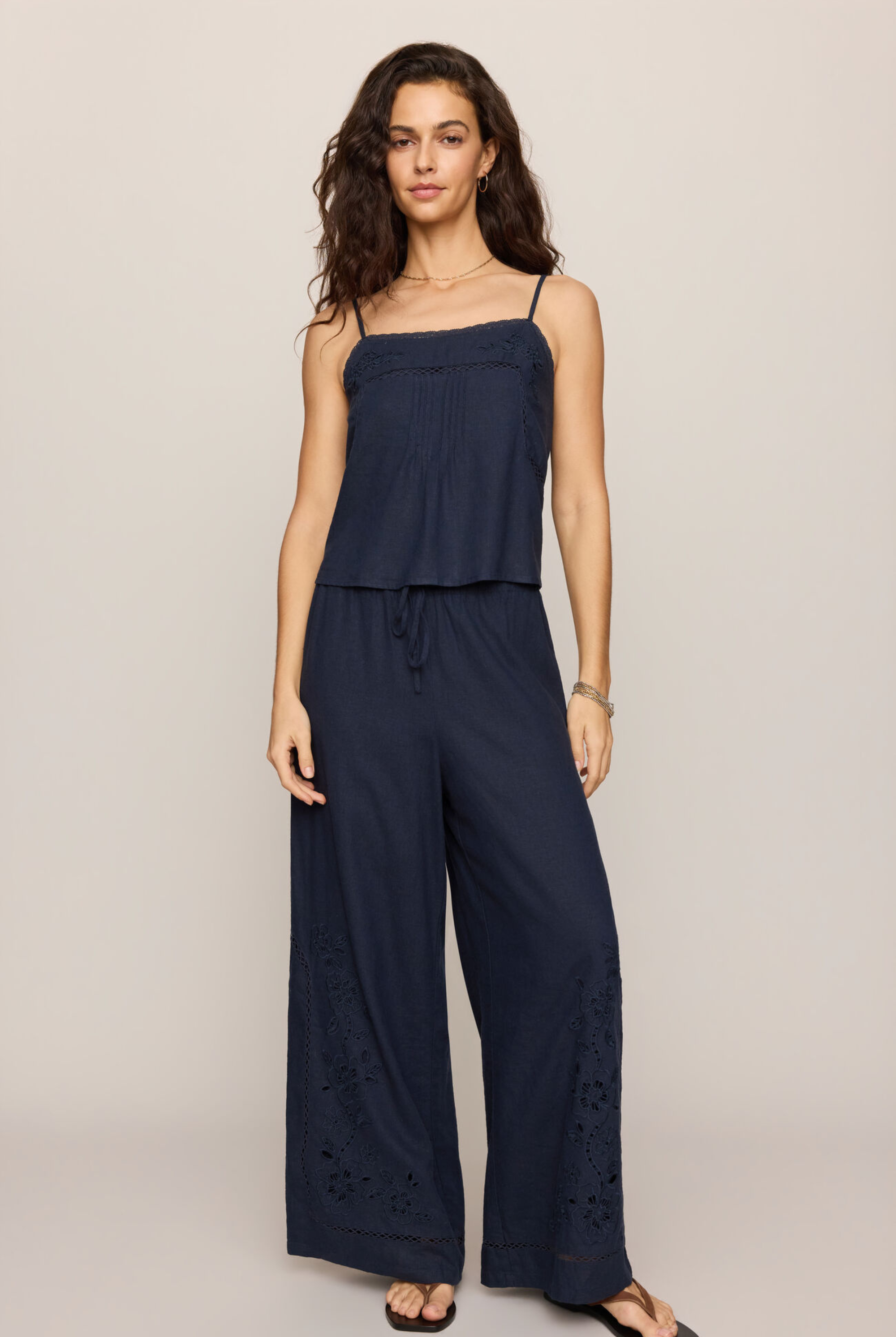 Lille Embroidered Woven Tank-Tank Tops-Vixen Collection, Day Spa and Women's Boutique Located in Seattle, Washington