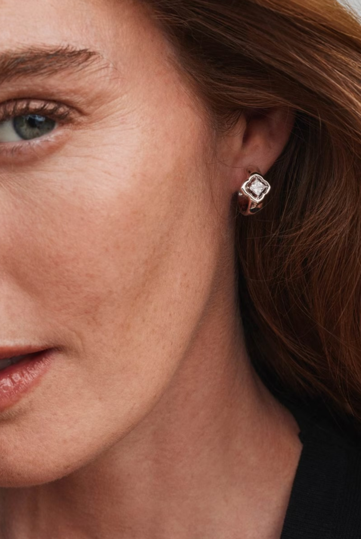 Mallory Crystal Huggie Earring-Earrings-Vixen Collection, Day Spa and Women's Boutique Located in Seattle, Washington