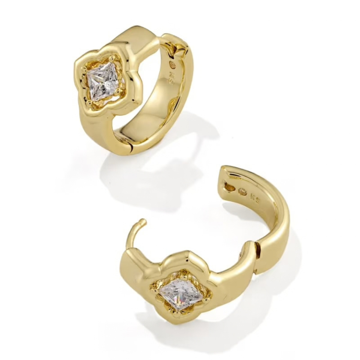 Mallory Crystal Huggie Earring-Earrings-Vixen Collection, Day Spa and Women's Boutique Located in Seattle, Washington