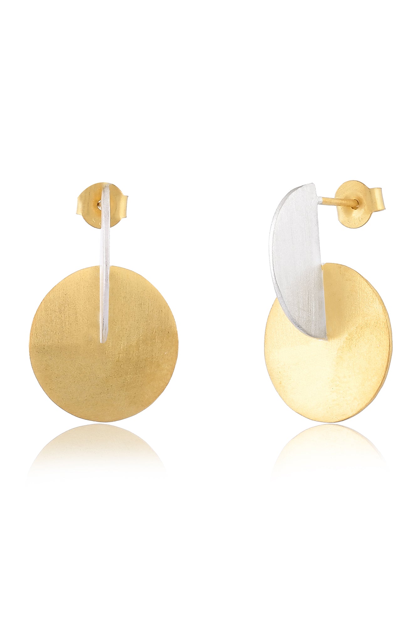 Gold & Silver Circle Earrings-Earrings-Vixen Collection, Day Spa and Women's Boutique Located in Seattle, Washington