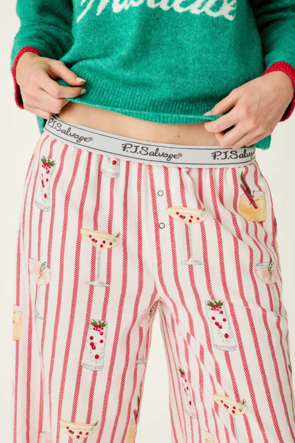 Martinis & Mistletoe Pants-Loungewear Bottoms-Vixen Collection, Day Spa and Women's Boutique Located in Seattle, Washington
