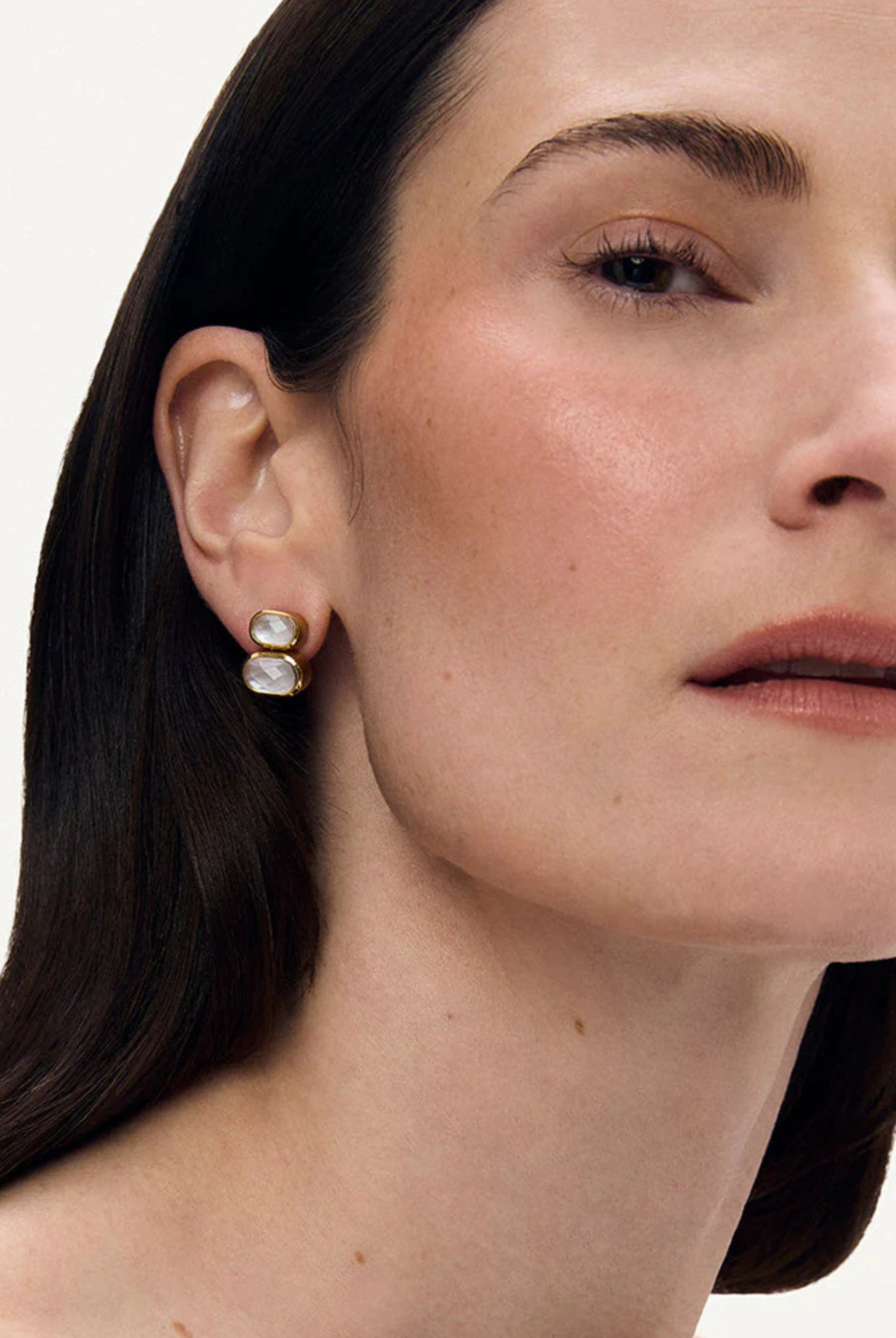 Mercer Double Gemstone Drop Earrings-Earrings-Vixen Collection, Day Spa and Women's Boutique Located in Seattle, Washington