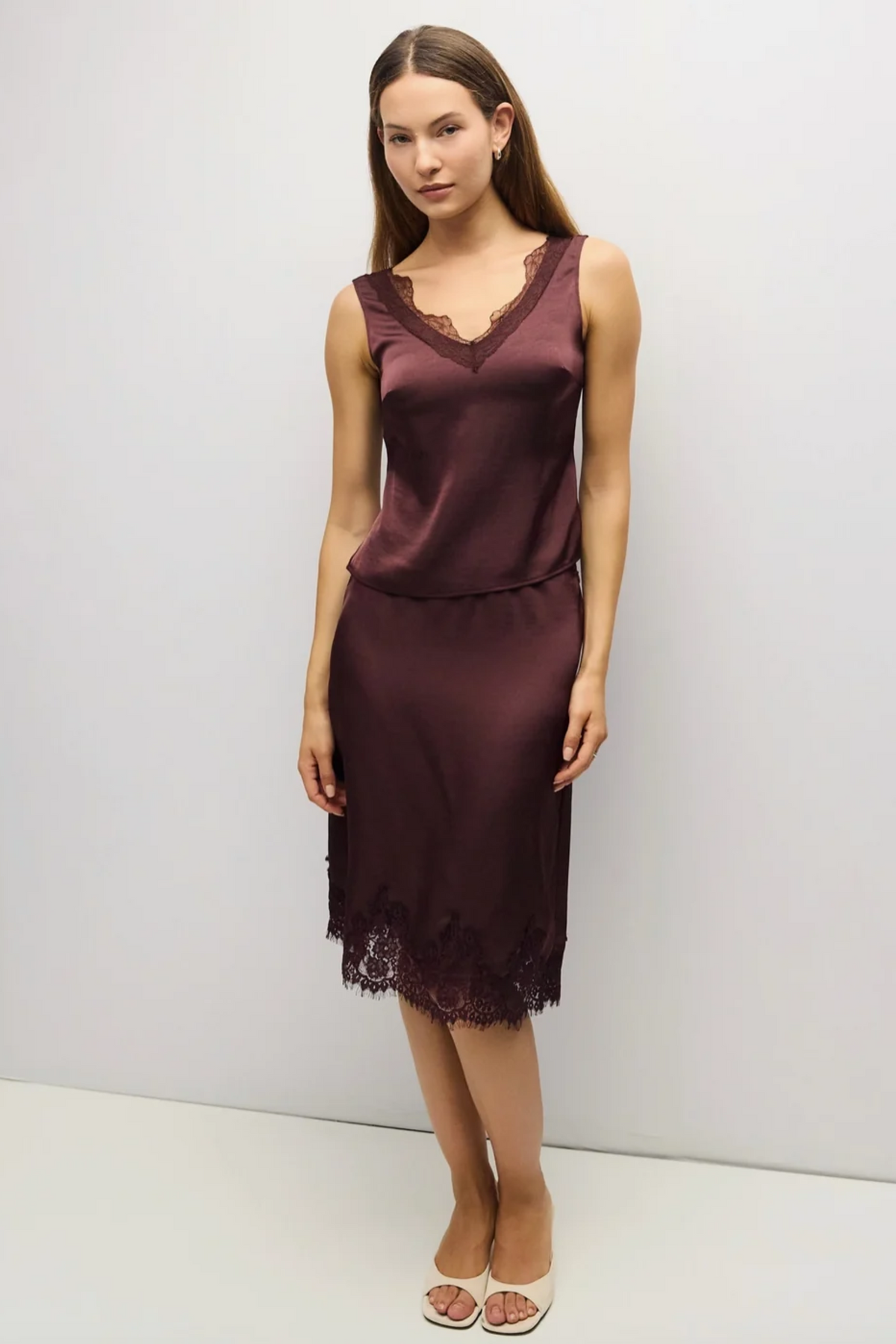 Mina Satin Top-Tank Tops-Vixen Collection, Day Spa and Women's Boutique Located in Seattle, Washington