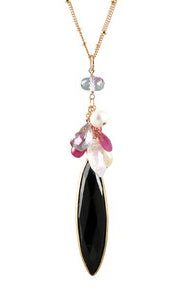 Alicia Van Fleteren 16" Black Spinel Gold Necklace-Necklaces-Vixen Collection, Day Spa and Women's Boutique Located in Seattle, Washington