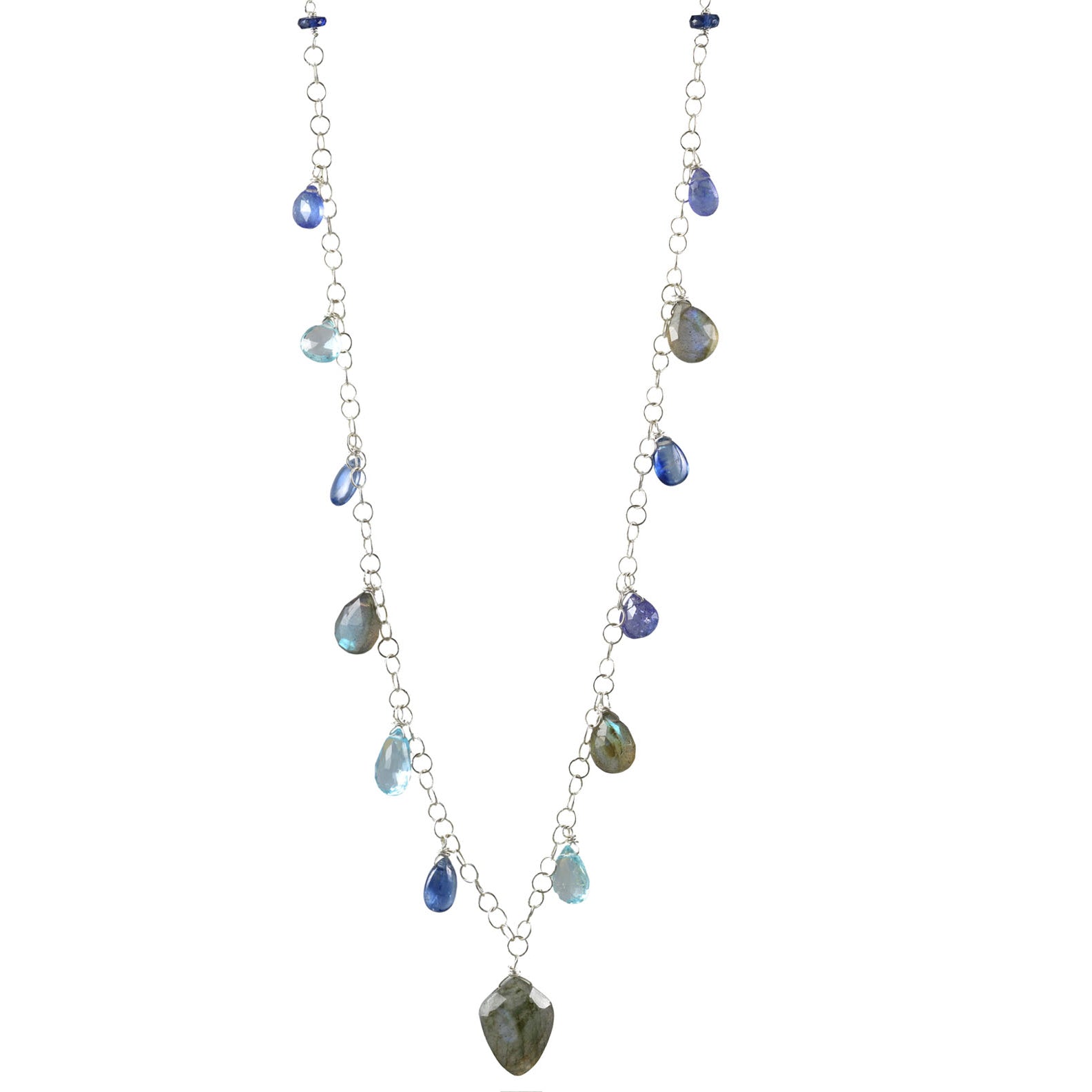 18" Labradorite Silver Necklace-Necklaces-Vixen Collection, Day Spa and Women's Boutique Located in Seattle, Washington