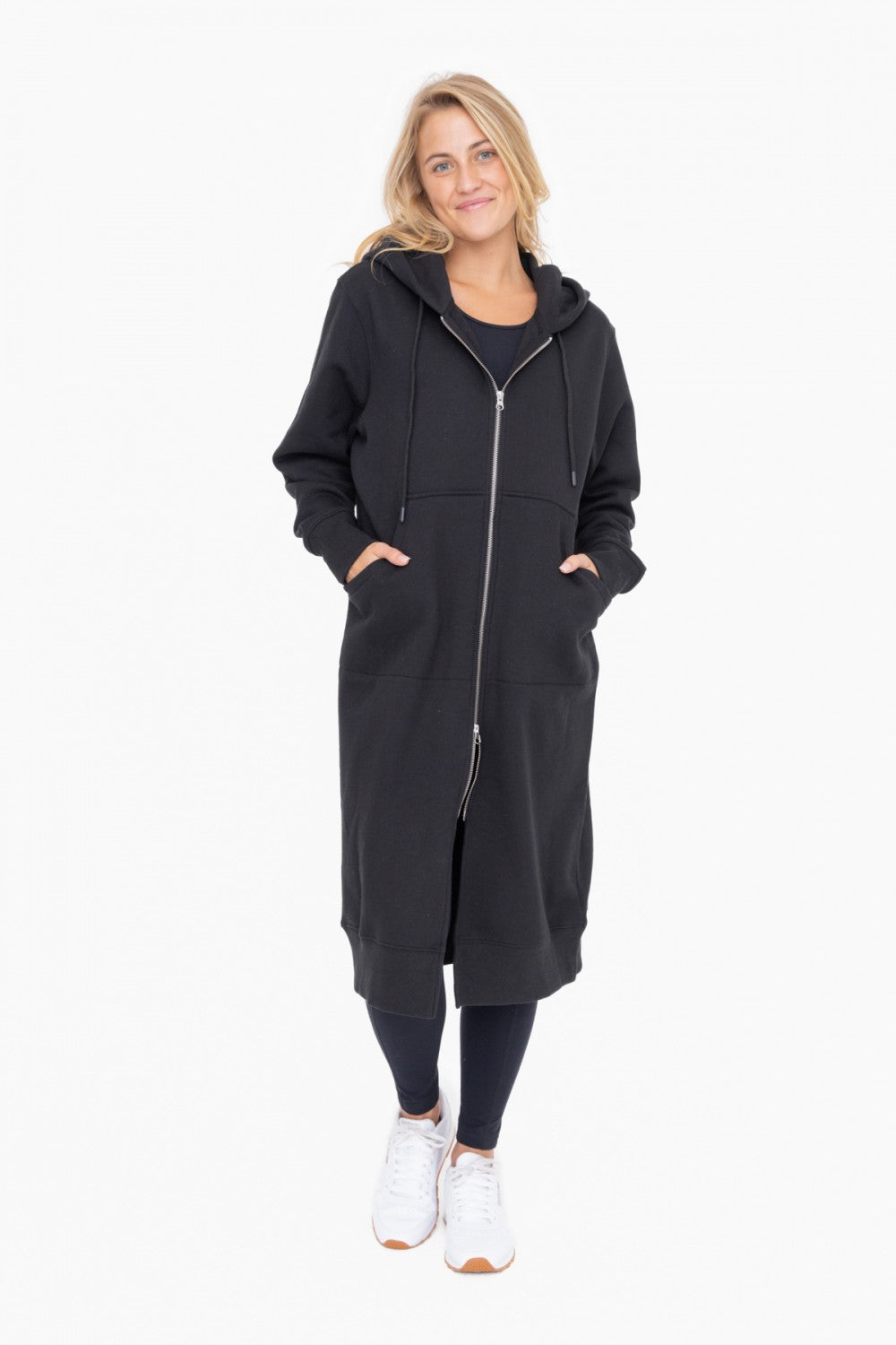 "Zip It" Longline Hoodie-Loungewear Tops-Vixen Collection, Day Spa and Women's Boutique Located in Seattle, Washington