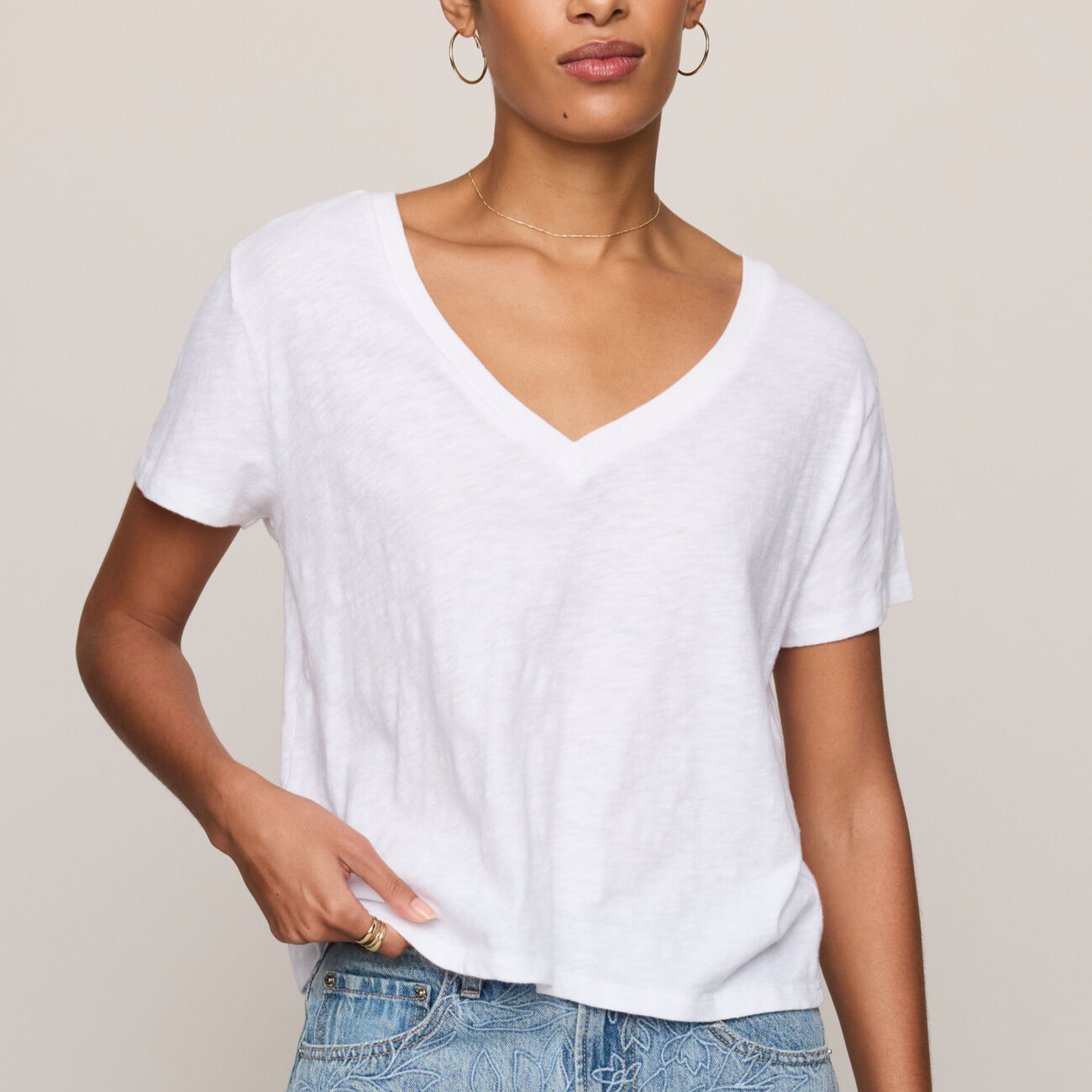 Nomad V-Neck Tee-Short Sleeves-Vixen Collection, Day Spa and Women's Boutique Located in Seattle, Washington
