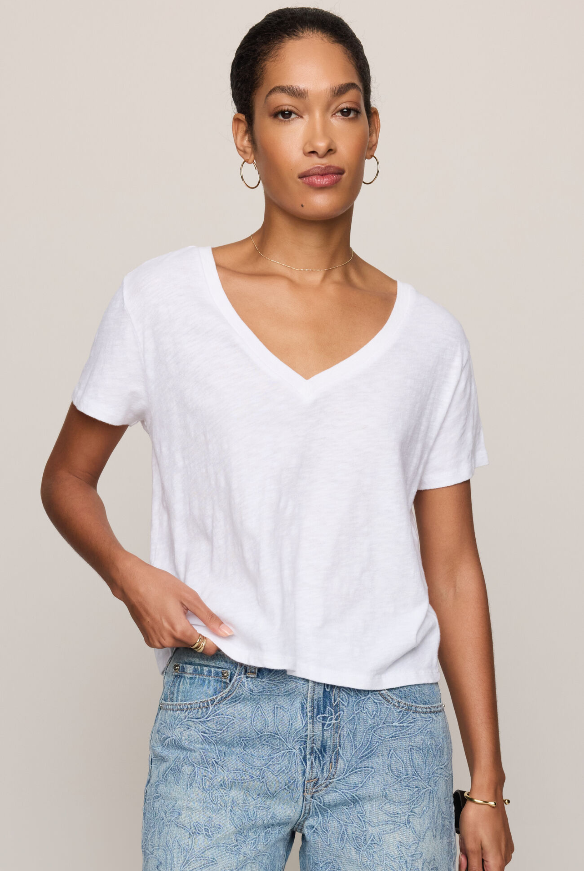 Nomad V-Neck Tee-Short Sleeves-Vixen Collection, Day Spa and Women's Boutique Located in Seattle, Washington