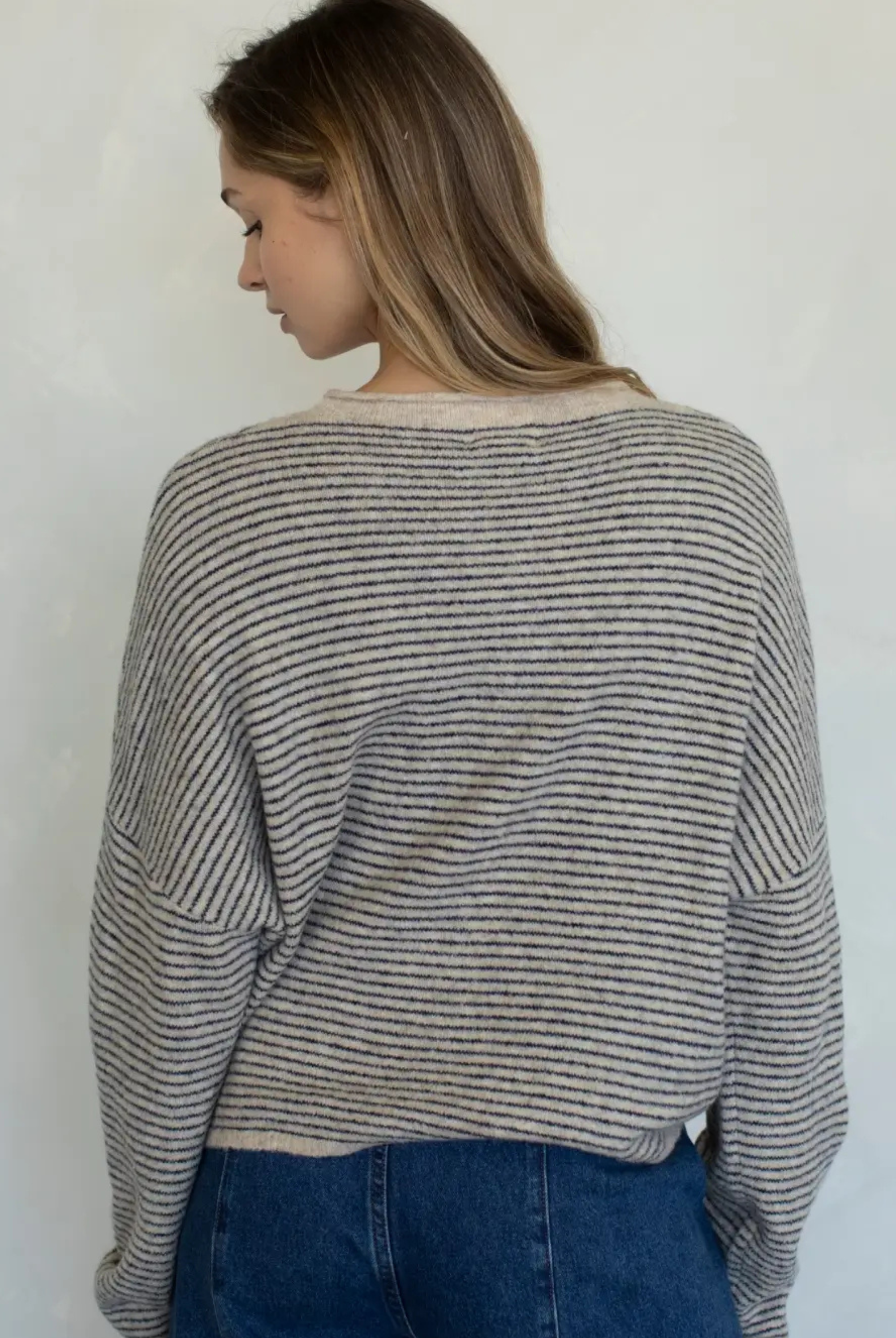 Pin Stripe Babe Cardigan-Sweaters-Vixen Collection, Day Spa and Women's Boutique Located in Seattle, Washington