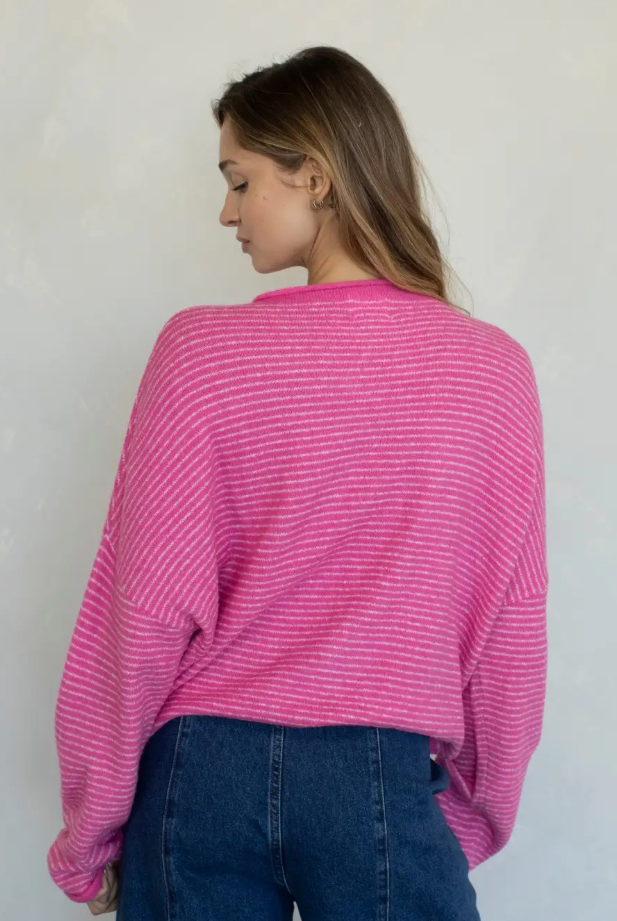 Pin Stripe Babe Cardigan-Sweaters-Vixen Collection, Day Spa and Women's Boutique Located in Seattle, Washington