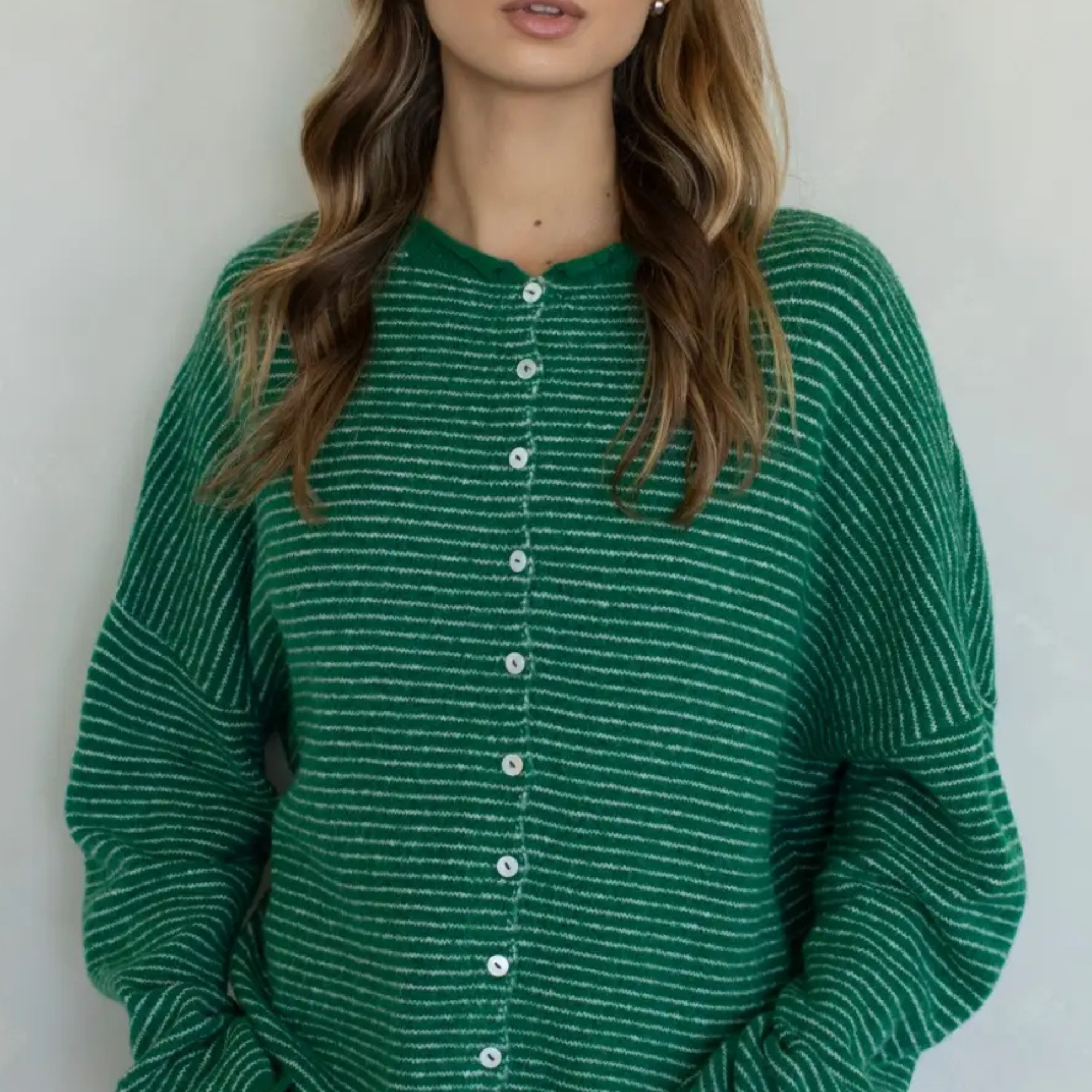 Pin Stripe Babe Cardigan-Sweaters-Vixen Collection, Day Spa and Women's Boutique Located in Seattle, Washington