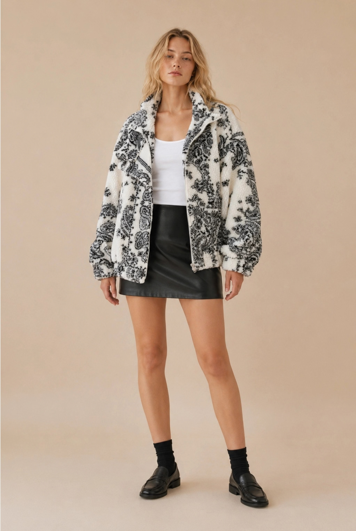 Playing in Paisley Sherpa-Jackets-Vixen Collection, Day Spa and Women's Boutique Located in Seattle, Washington