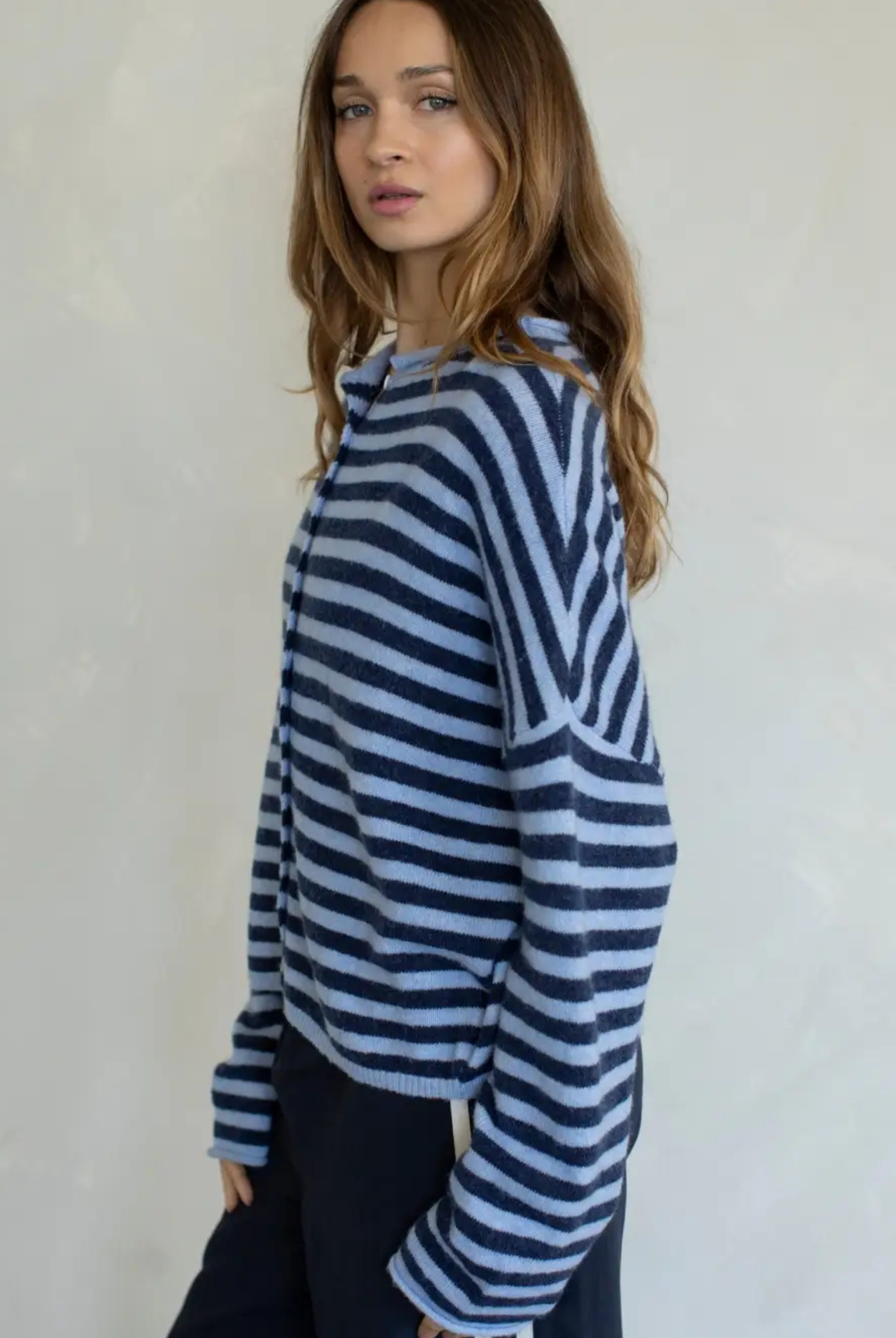 Pretty Piper Striped Cardigan-Sweaters-Vixen Collection, Day Spa and Women's Boutique Located in Seattle, Washington