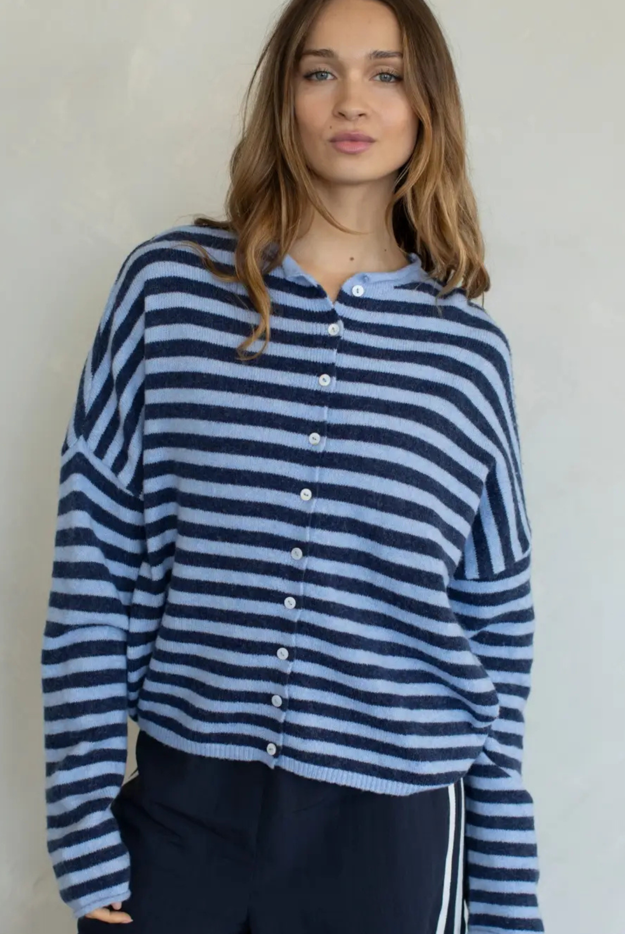 Pretty Piper Striped Cardigan-Sweaters-Vixen Collection, Day Spa and Women's Boutique Located in Seattle, Washington