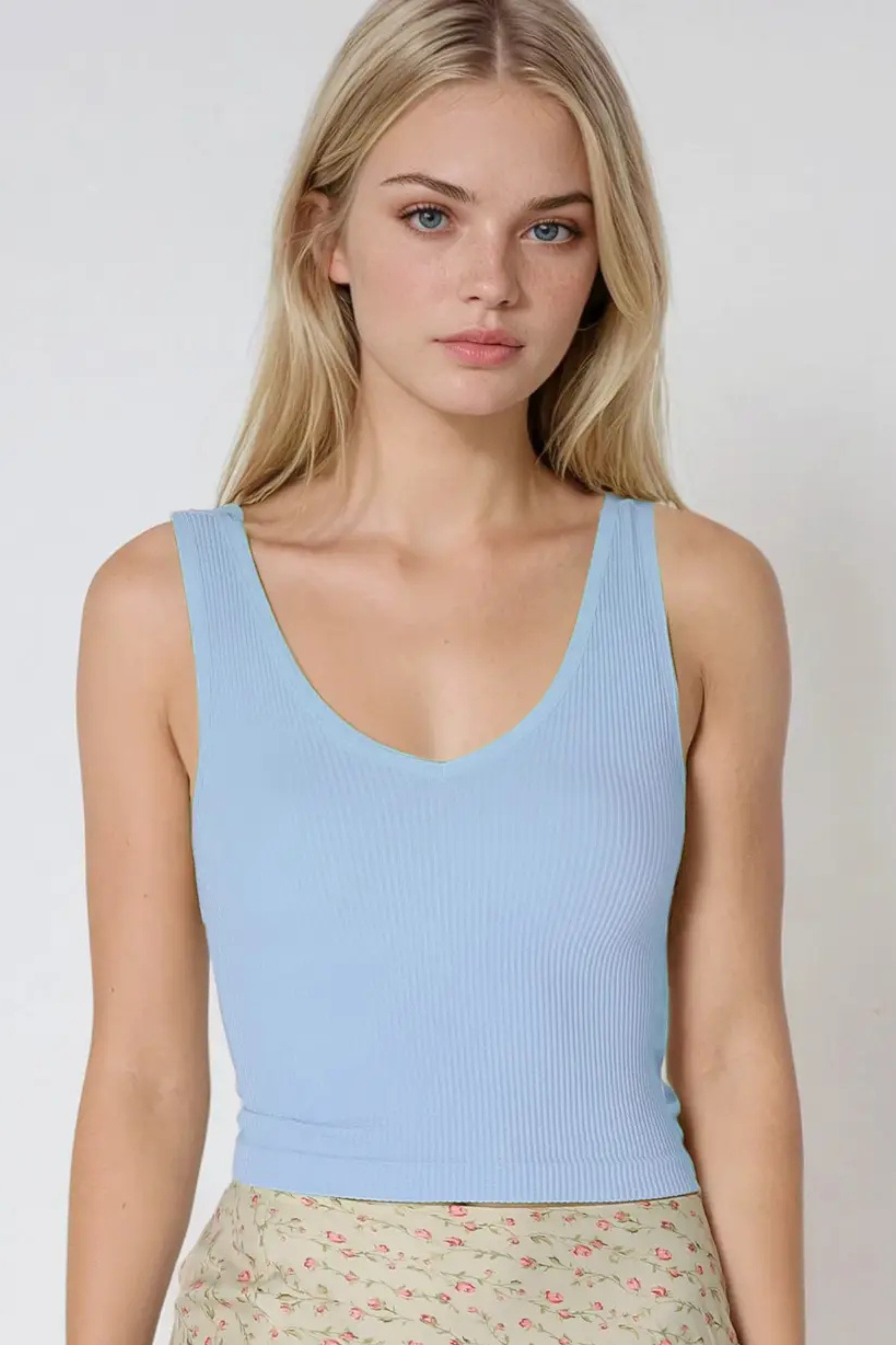Reversible Ribbed Crop Top-Tank Tops-Vixen Collection, Day Spa and Women's Boutique Located in Seattle, Washington