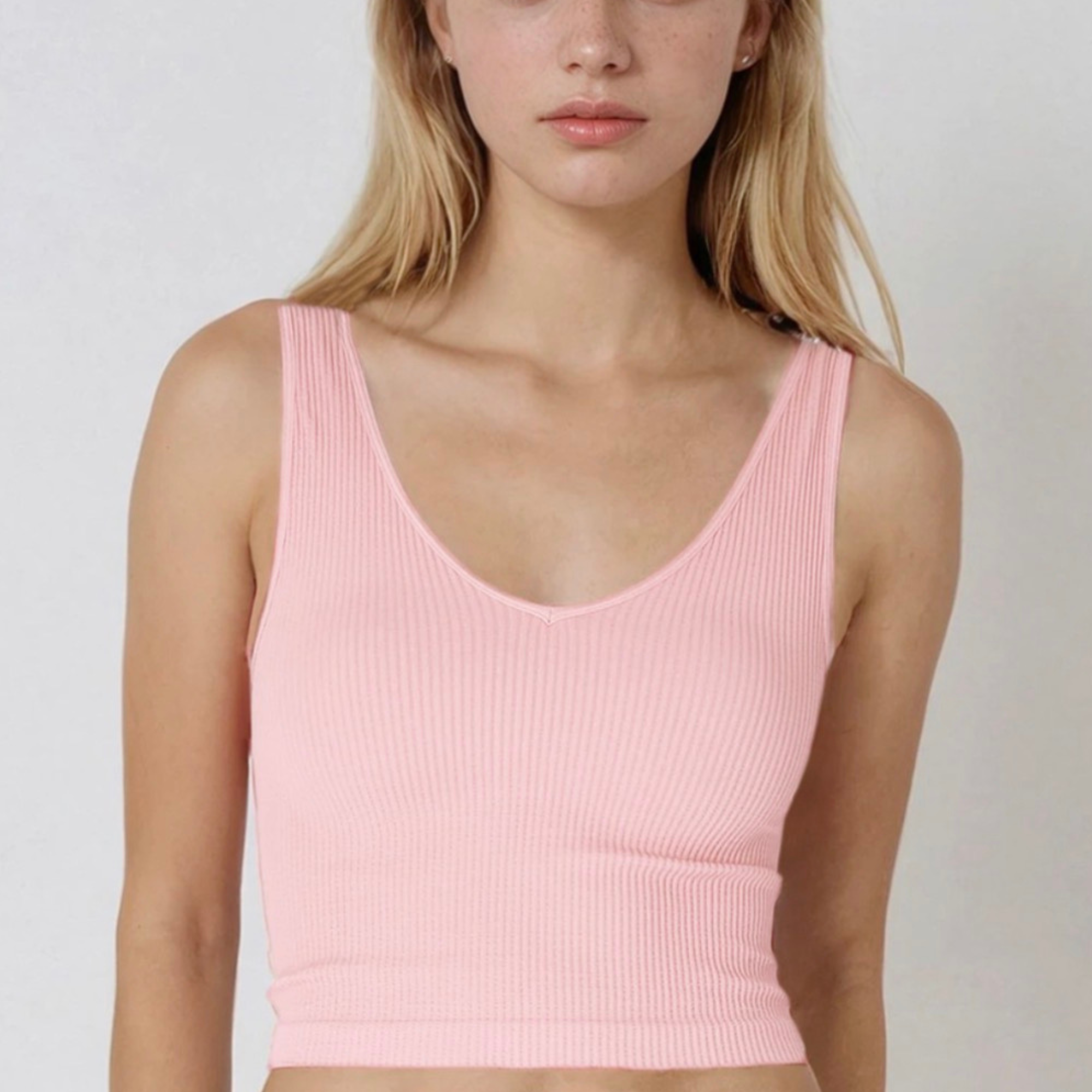 Reversible Ribbed Crop Top-Tank Tops-Vixen Collection, Day Spa and Women's Boutique Located in Seattle, Washington