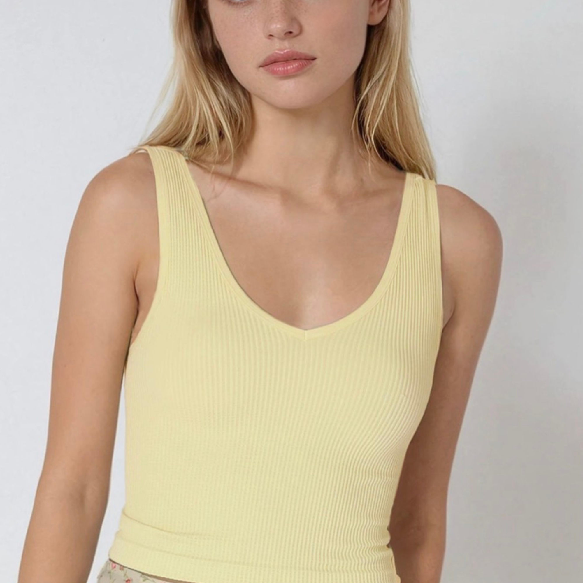 Reversible Ribbed Crop Top-Tank Tops-Vixen Collection, Day Spa and Women's Boutique Located in Seattle, Washington