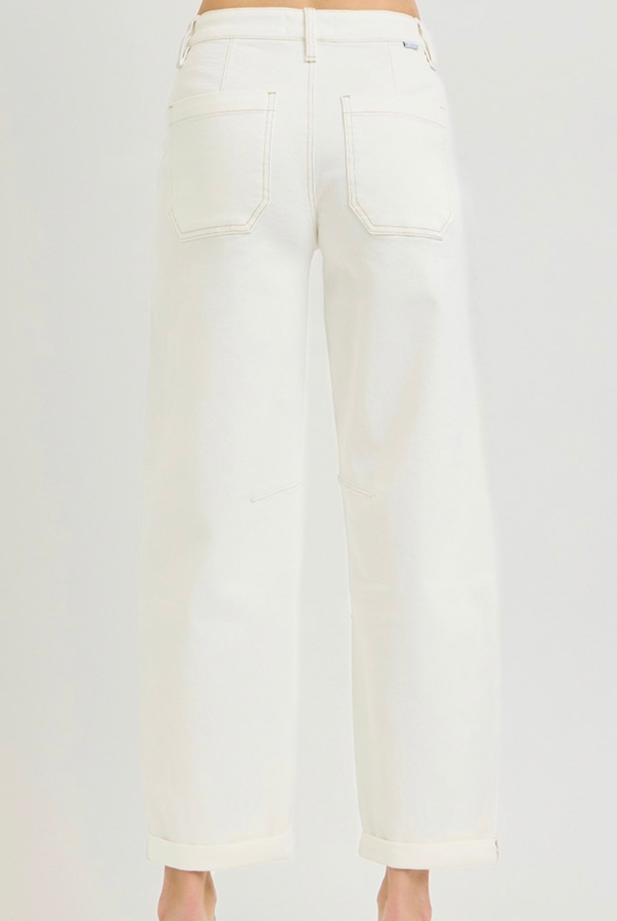 Risen Cuffed Barrel Leg Jeans-Denim-Vixen Collection, Day Spa and Women's Boutique Located in Seattle, Washington