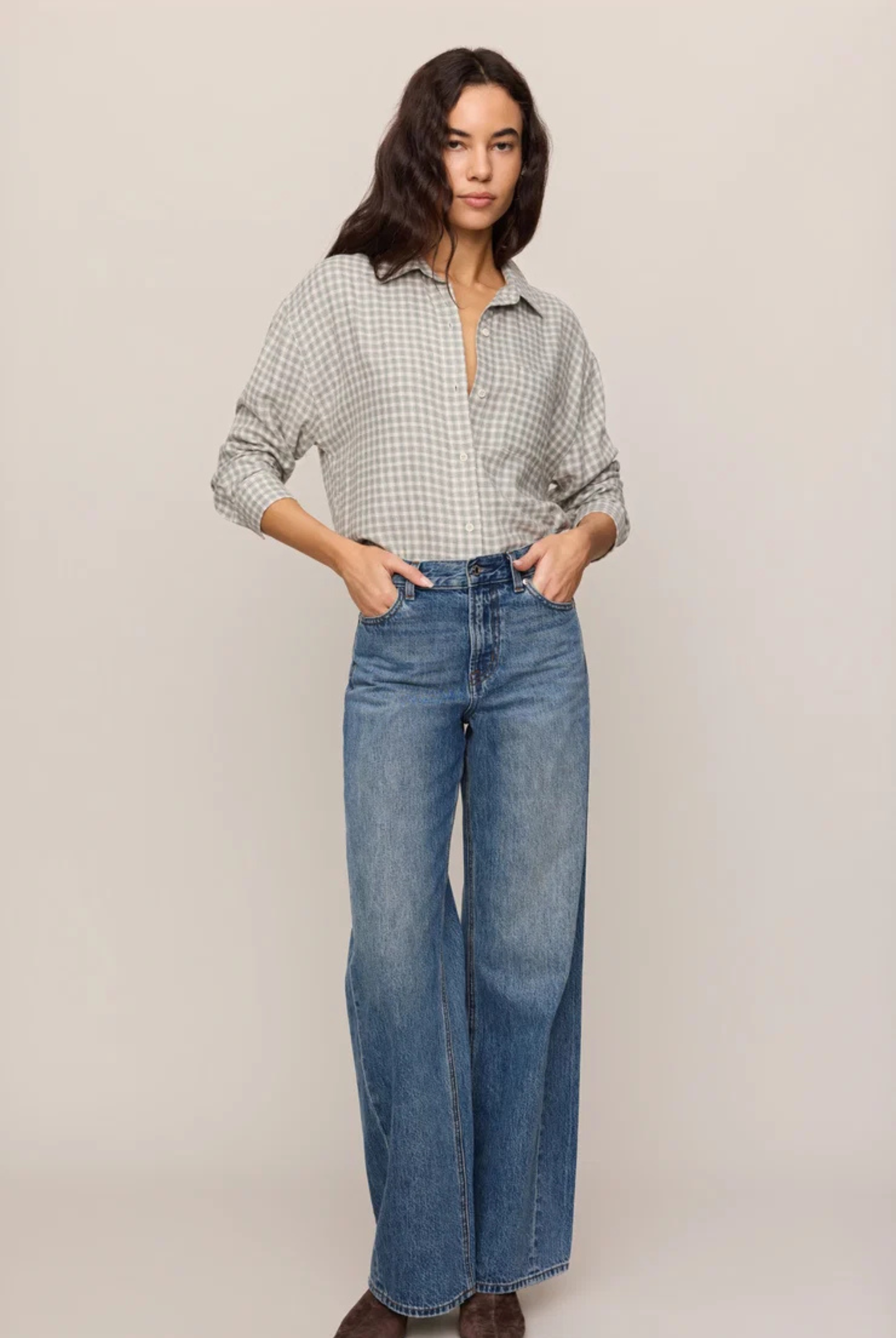 River Plaid Button Up-Long Sleeves-Vixen Collection, Day Spa and Women's Boutique Located in Seattle, Washington