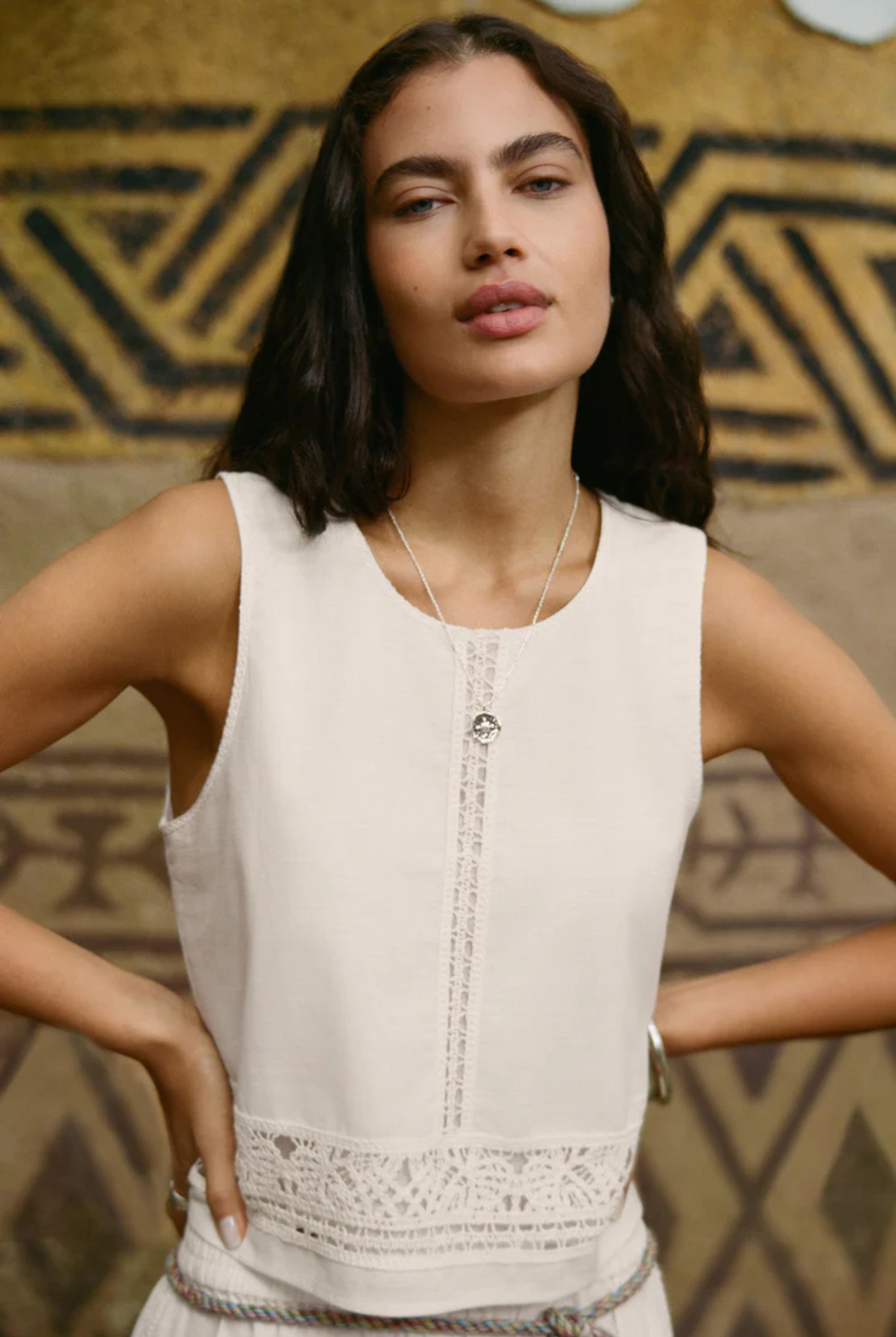 Sloane Embroidered Top-Tank Tops-Vixen Collection, Day Spa and Women's Boutique Located in Seattle, Washington