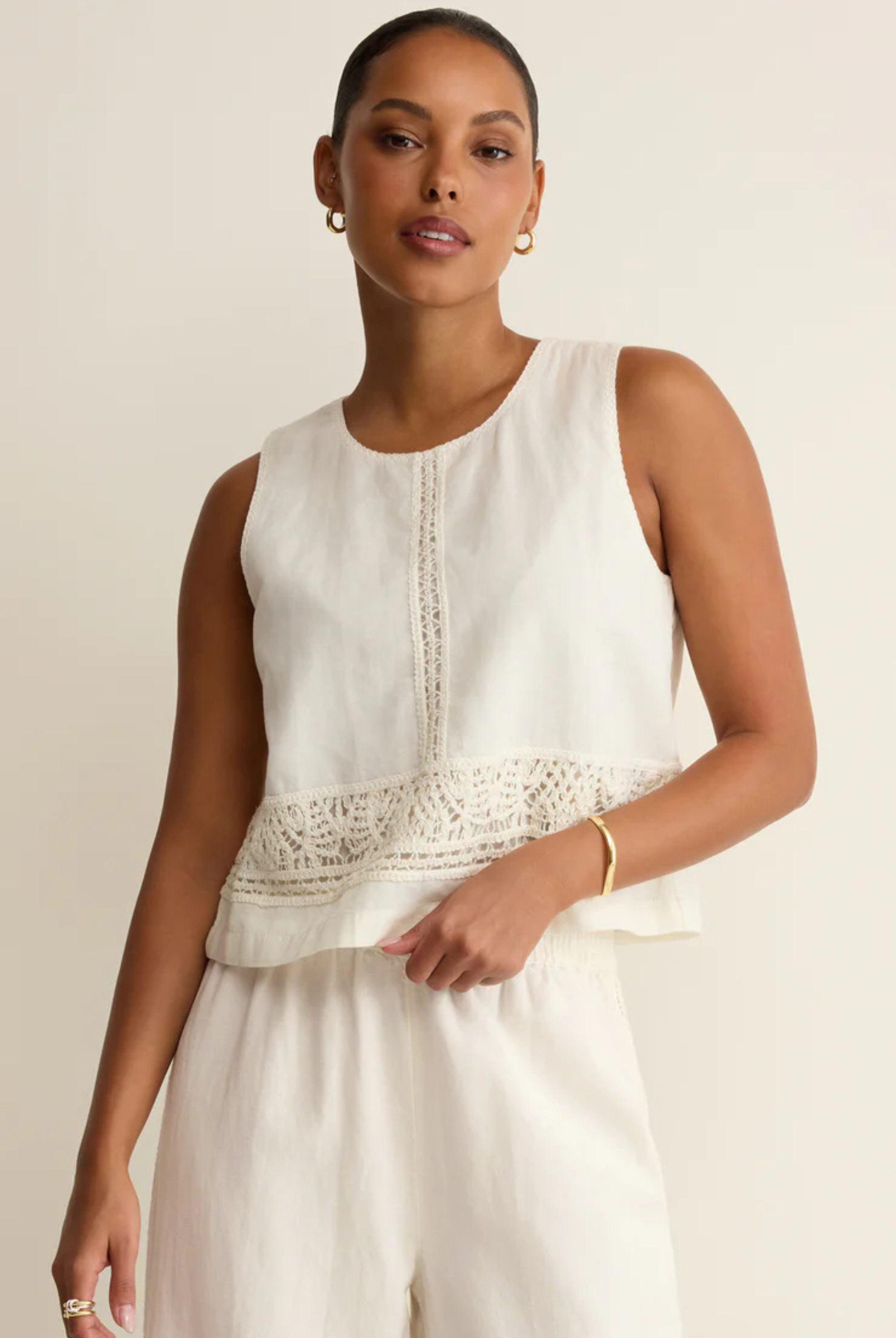 Sloane Embroidered Top-Tank Tops-Vixen Collection, Day Spa and Women's Boutique Located in Seattle, Washington
