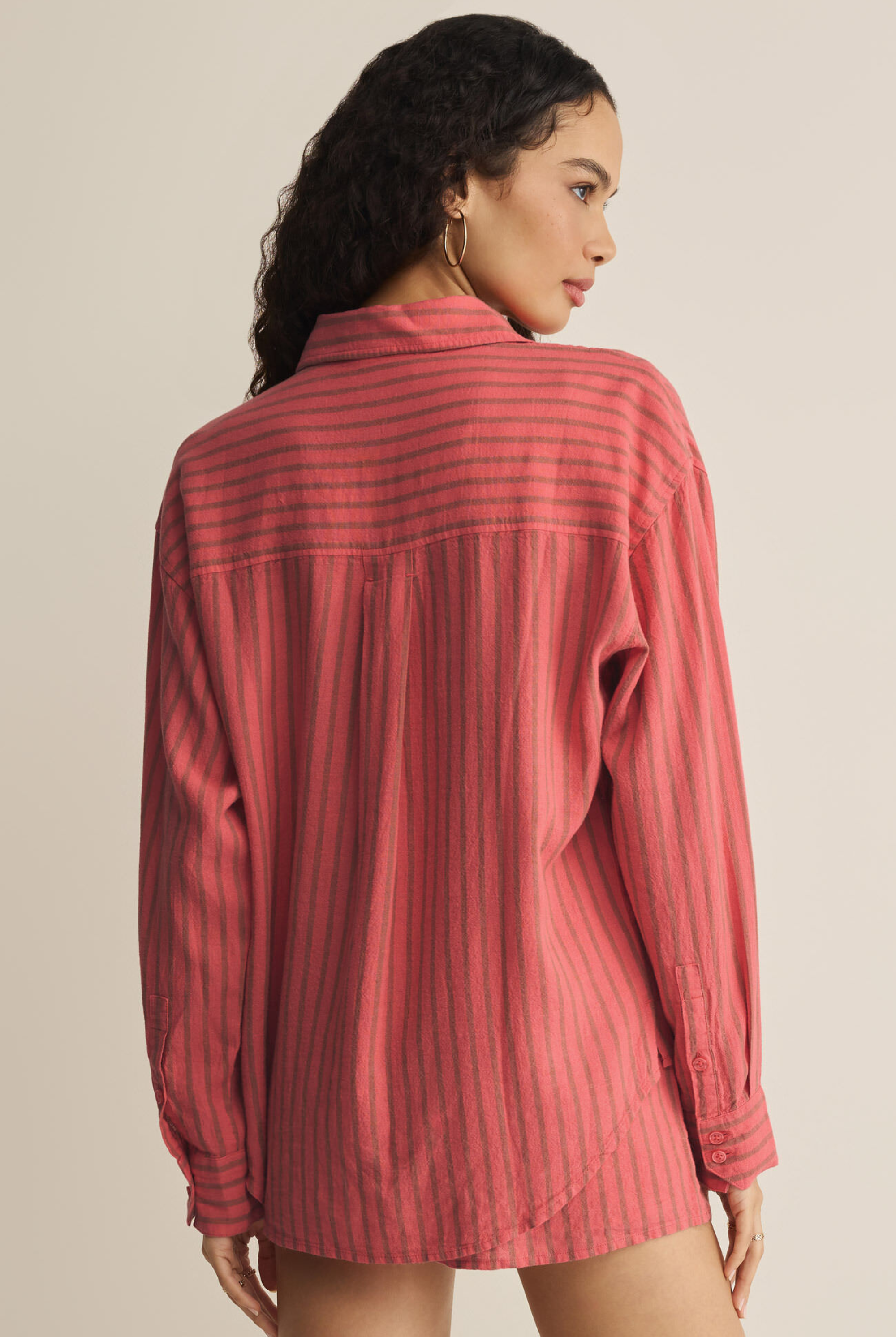The Perfect Striped Button Up-Tops-Vixen Collection, Day Spa and Women's Boutique Located in Seattle, Washington
