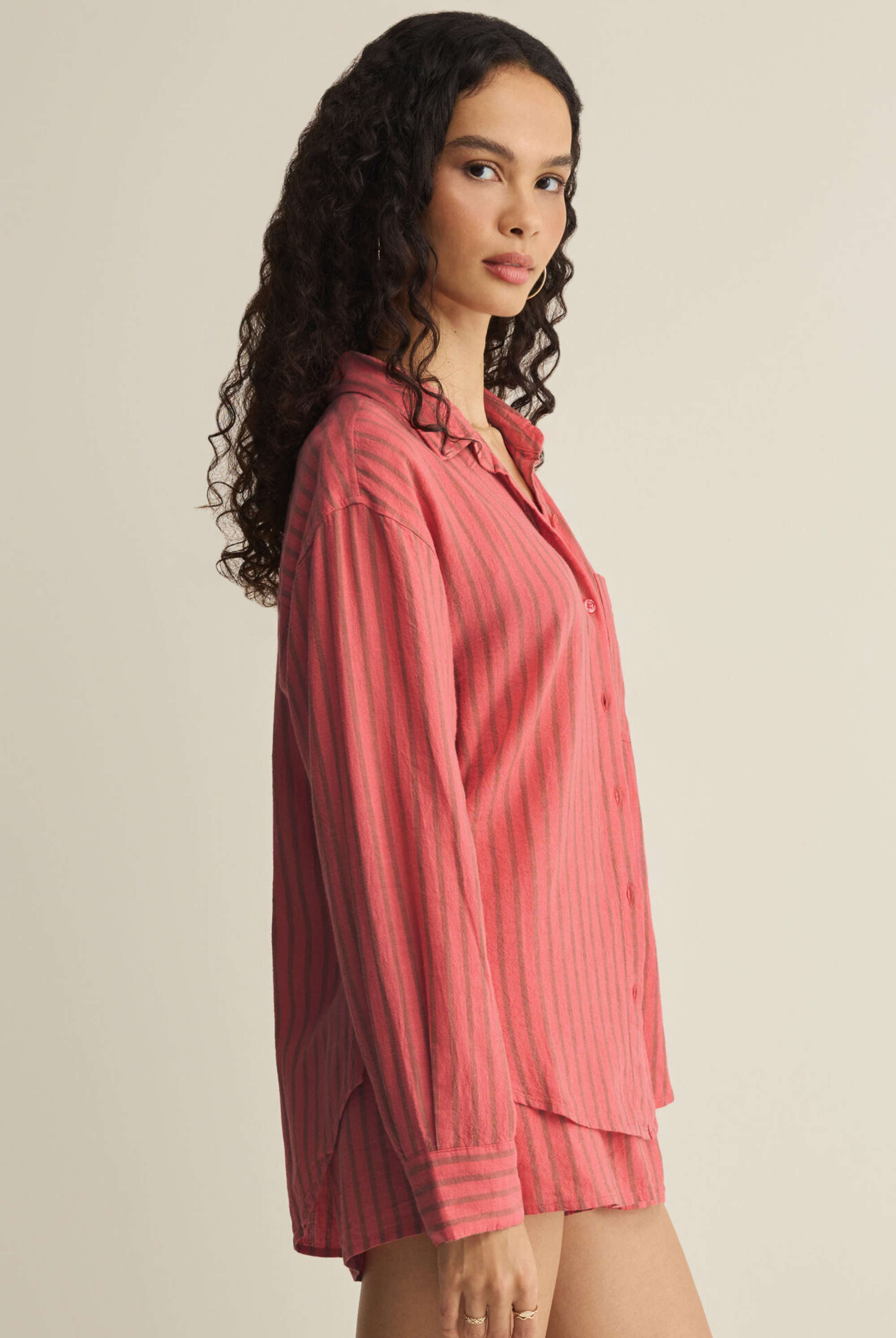 The Perfect Striped Button Up-Tops-Vixen Collection, Day Spa and Women's Boutique Located in Seattle, Washington