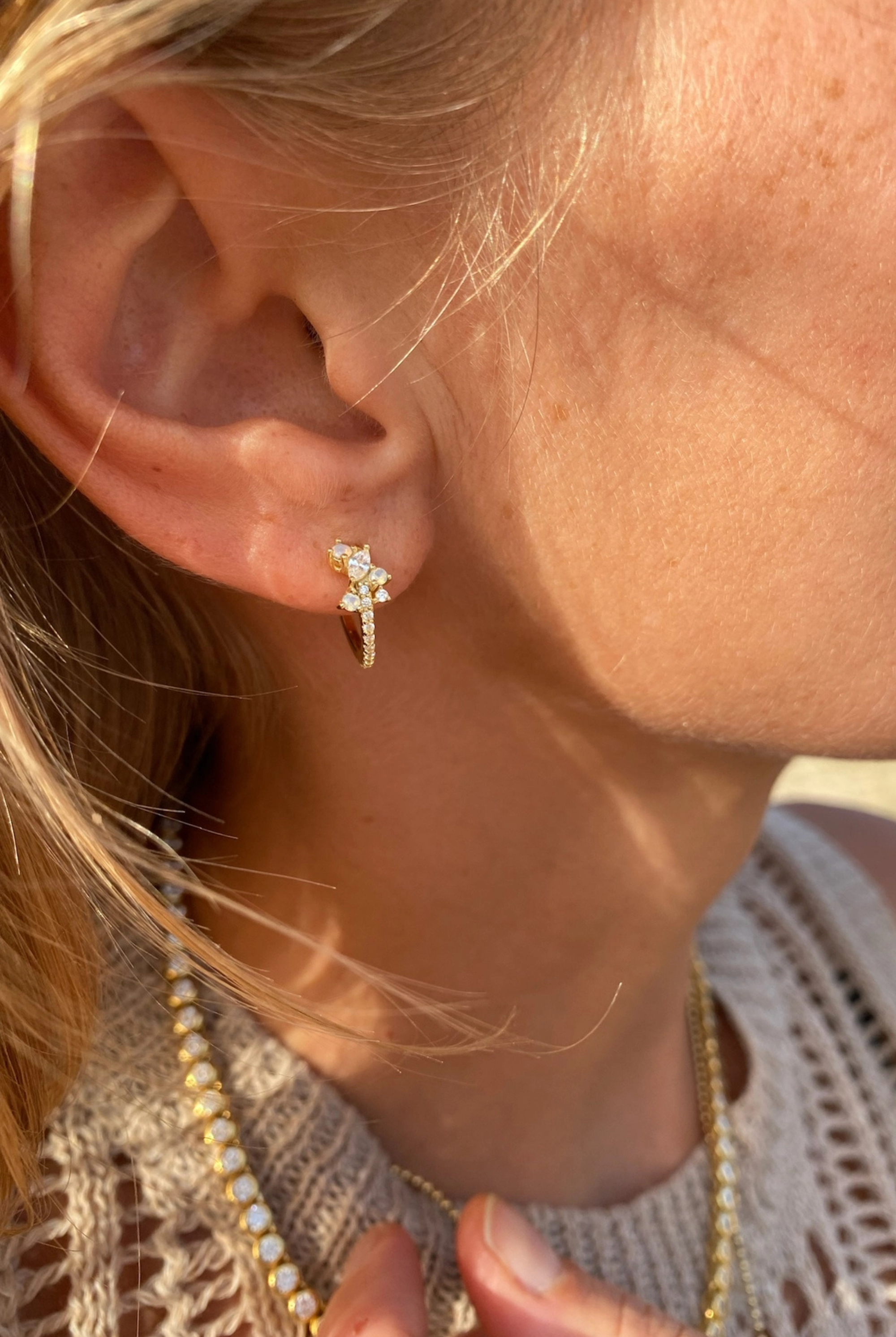 Tropical Huggie Earrings-Earrings-Vixen Collection, Day Spa and Women's Boutique Located in Seattle, Washington