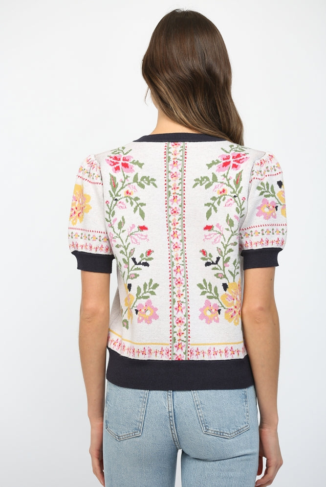 Porcelain Petals Sweater-Tops-Vixen Collection, Day Spa and Women's Boutique Located in Seattle, Washington
