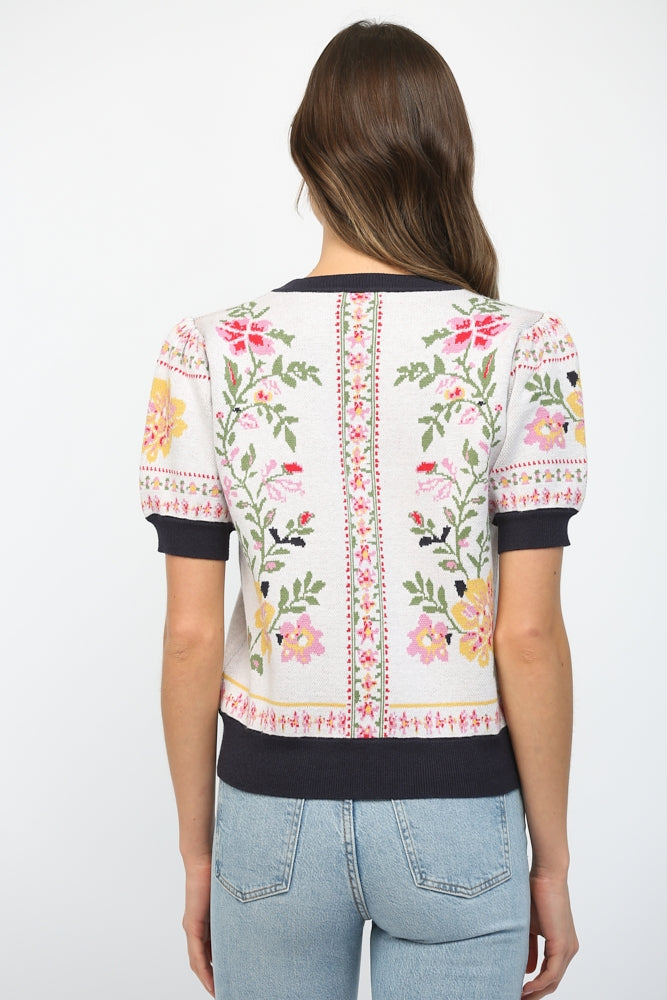 Porcelain Petals Sweater-Tops-Vixen Collection, Day Spa and Women's Boutique Located in Seattle, Washington