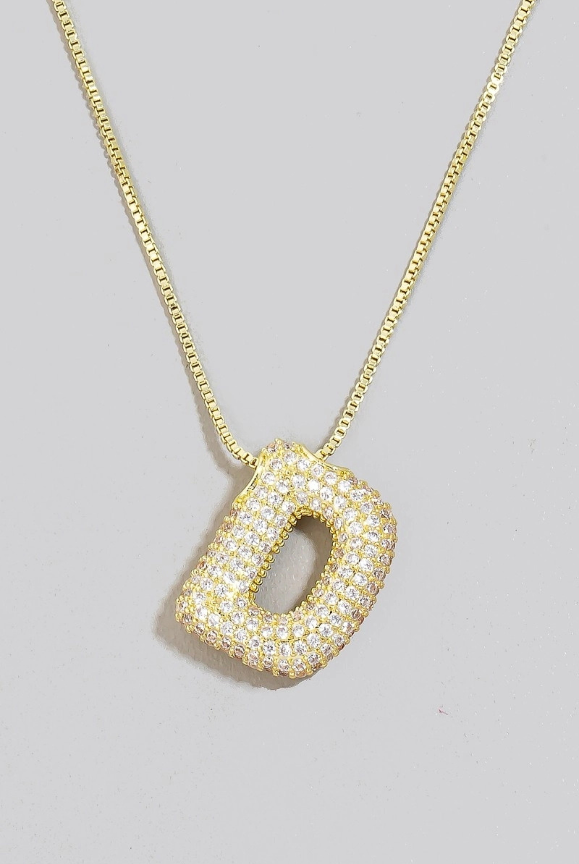 Pave Bubble Initial Pendant Necklace-Necklaces-Vixen Collection, Day Spa and Women's Boutique Located in Seattle, Washington