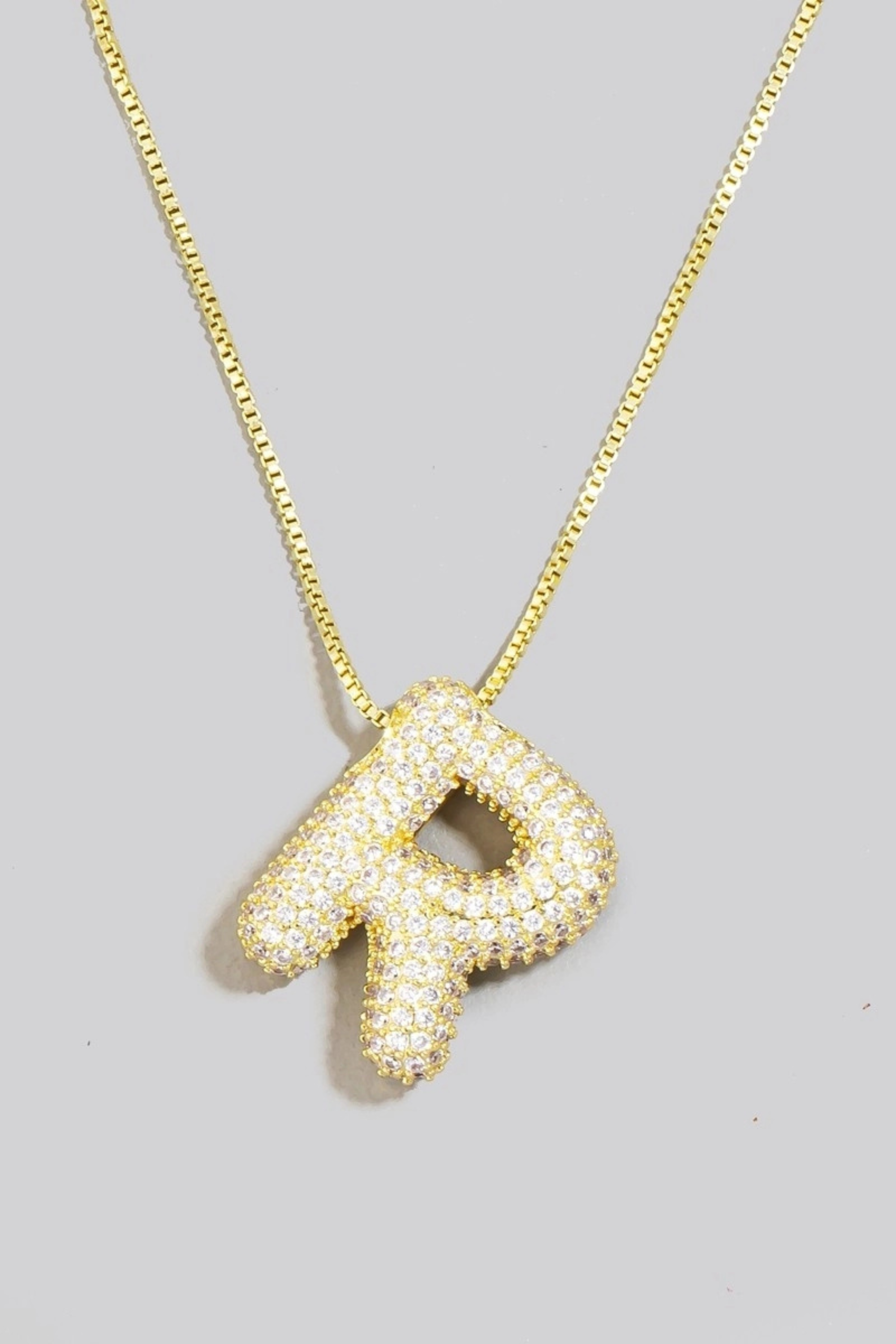 Pave Bubble Initial Pendant Necklace-Necklaces-Vixen Collection, Day Spa and Women's Boutique Located in Seattle, Washington