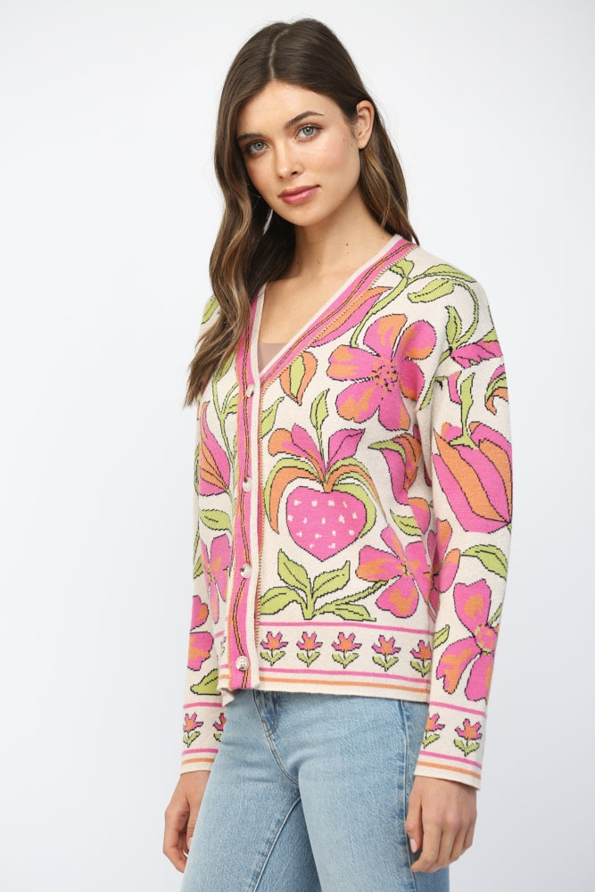 Mariposa Mosaic Cardigan-Tops-Vixen Collection, Day Spa and Women's Boutique Located in Seattle, Washington