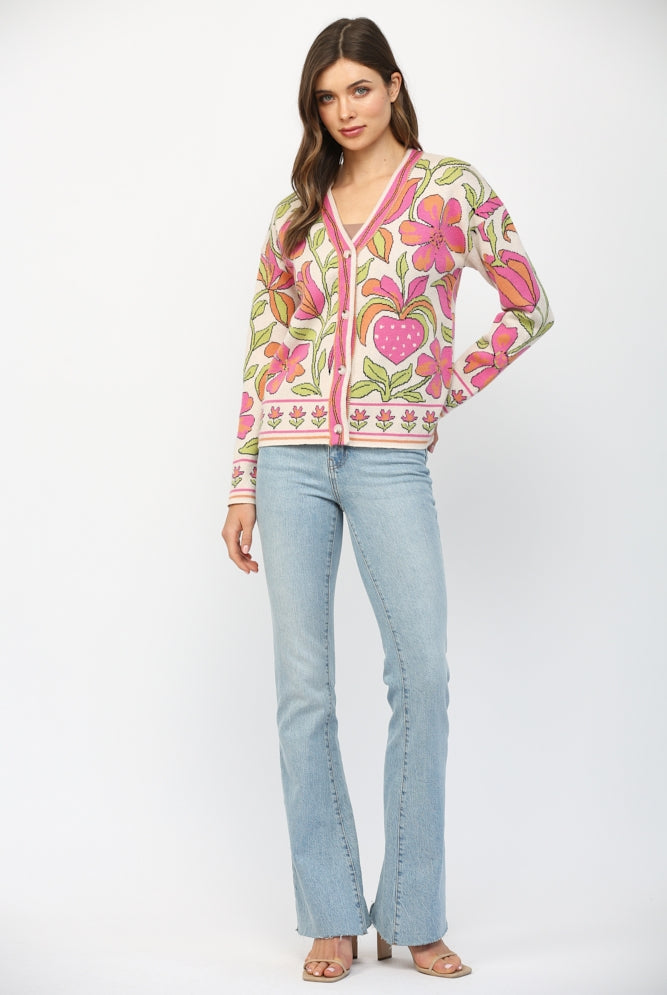 Mariposa Mosaic Cardigan-Tops-Vixen Collection, Day Spa and Women's Boutique Located in Seattle, Washington